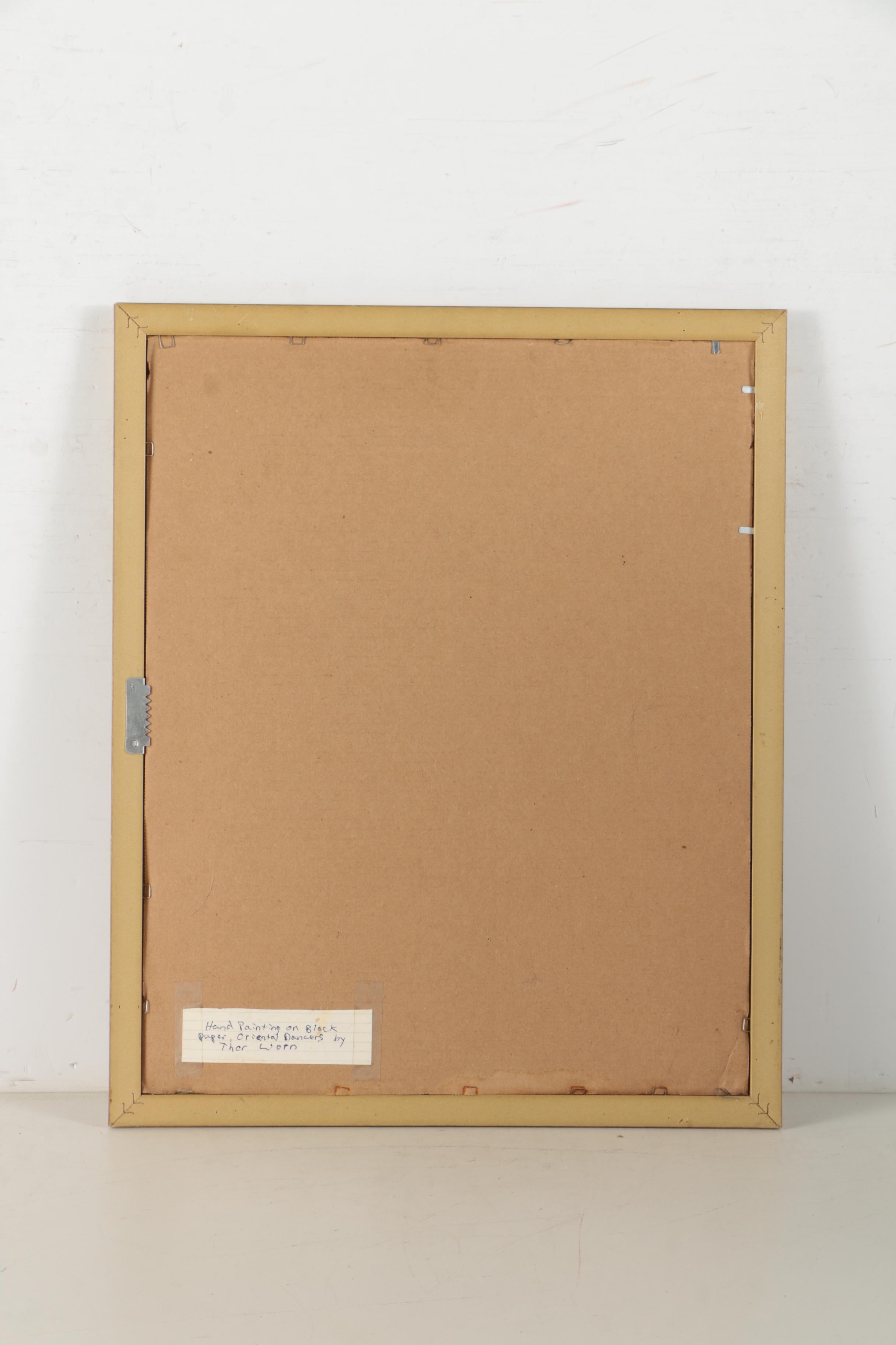 Tha Wom Gouache Painting of Thai Dancers