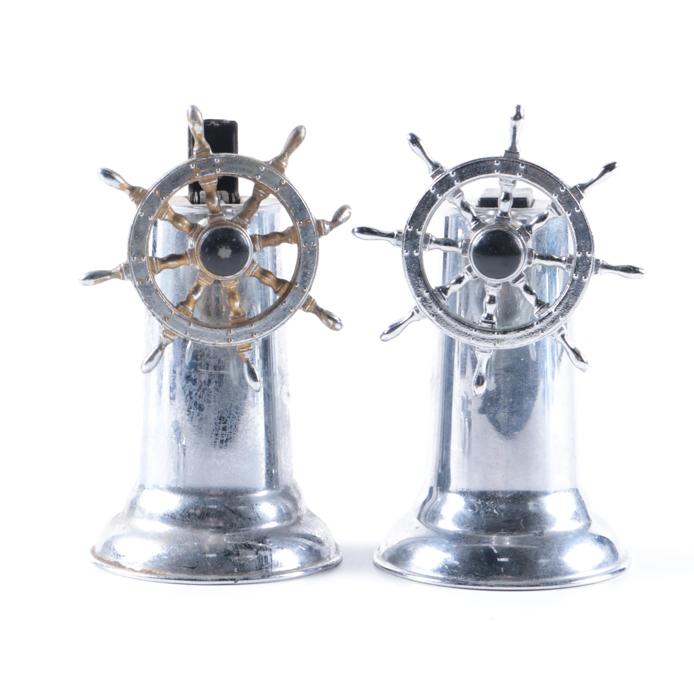 Vintage Boat Helm Themed Table Lighters and Zippo Pocket Lighters