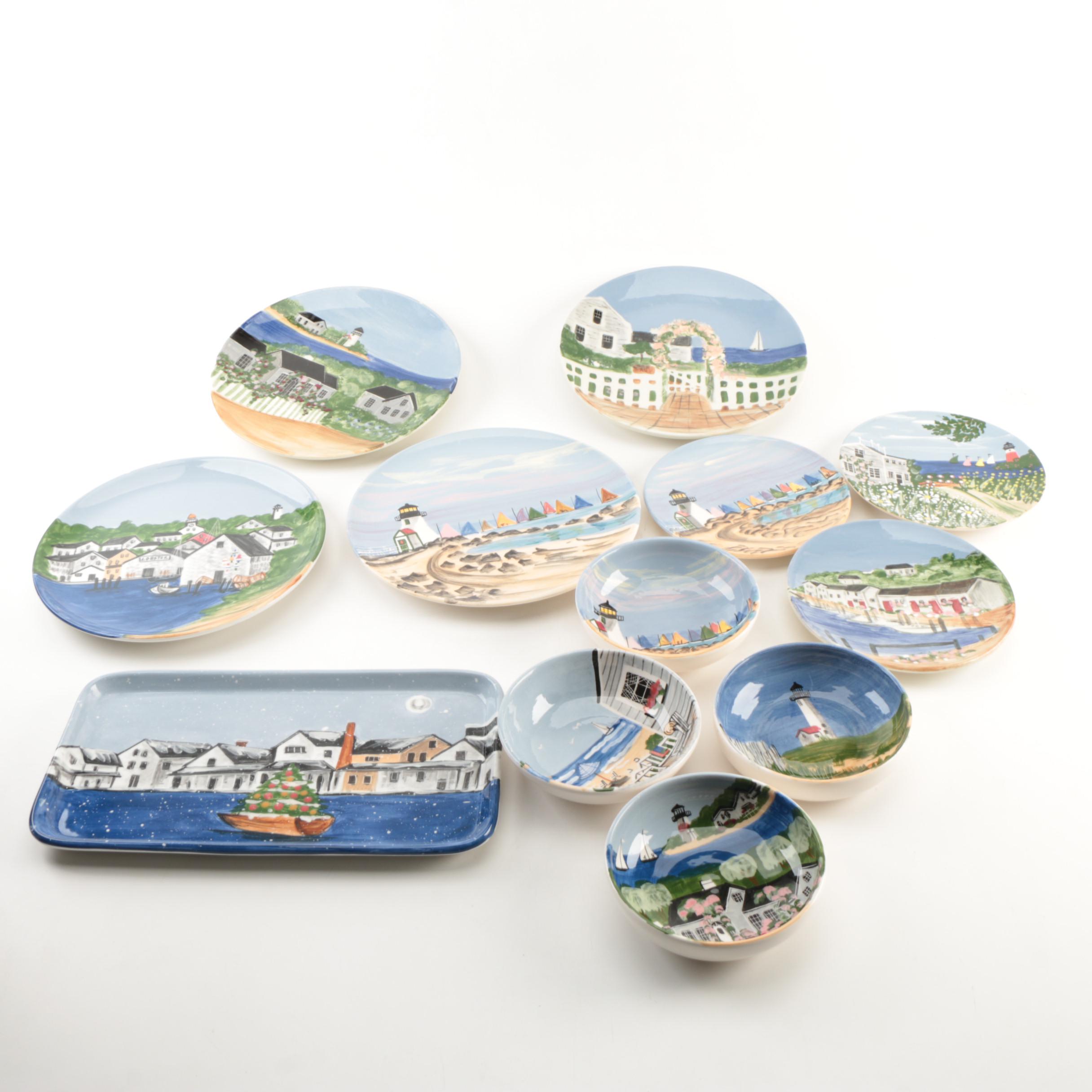 Roseanne Henning Hand-Painted Siasconset Ceramic Tableware