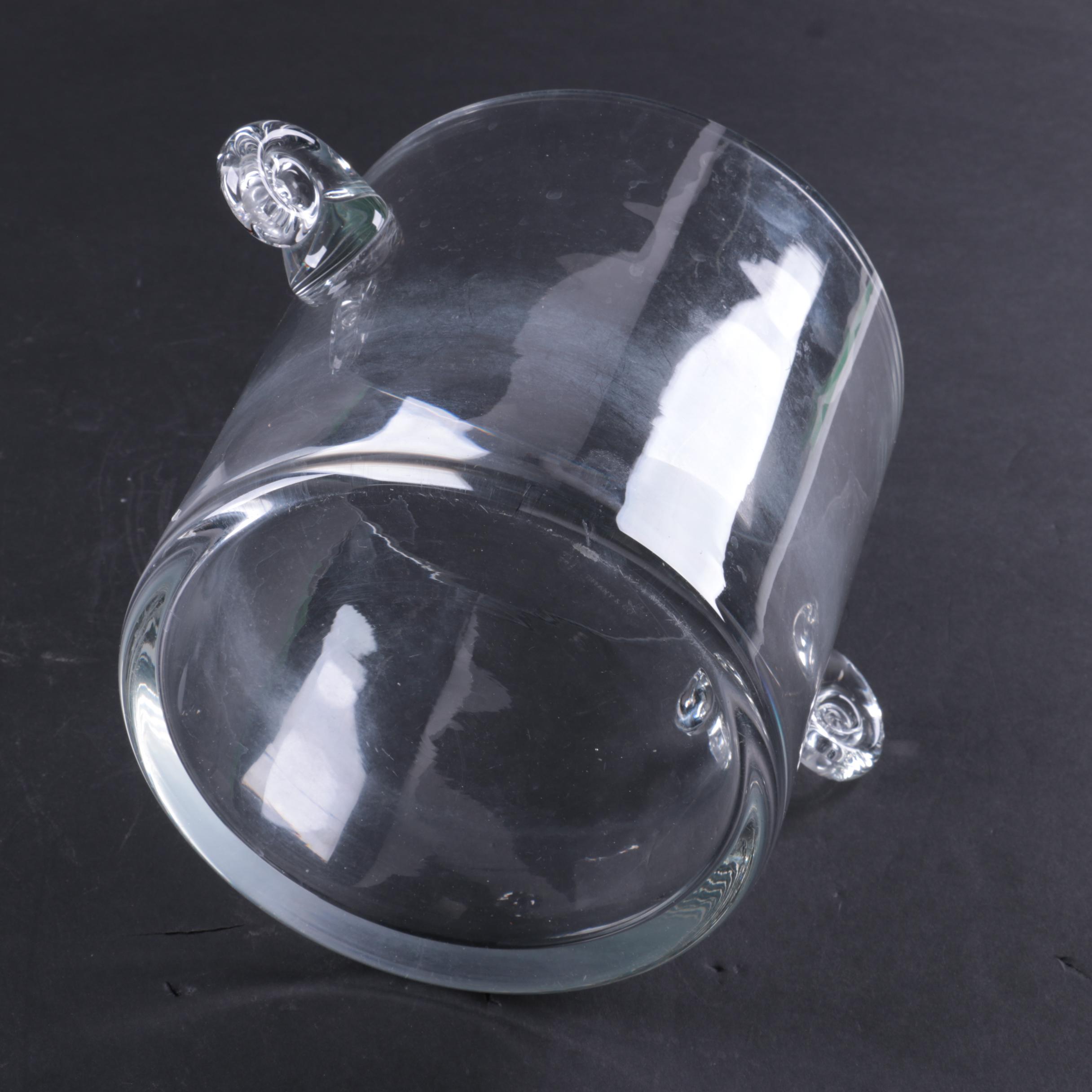 Tiffany & Co. Crystal Scroll Handle Ice Bucket