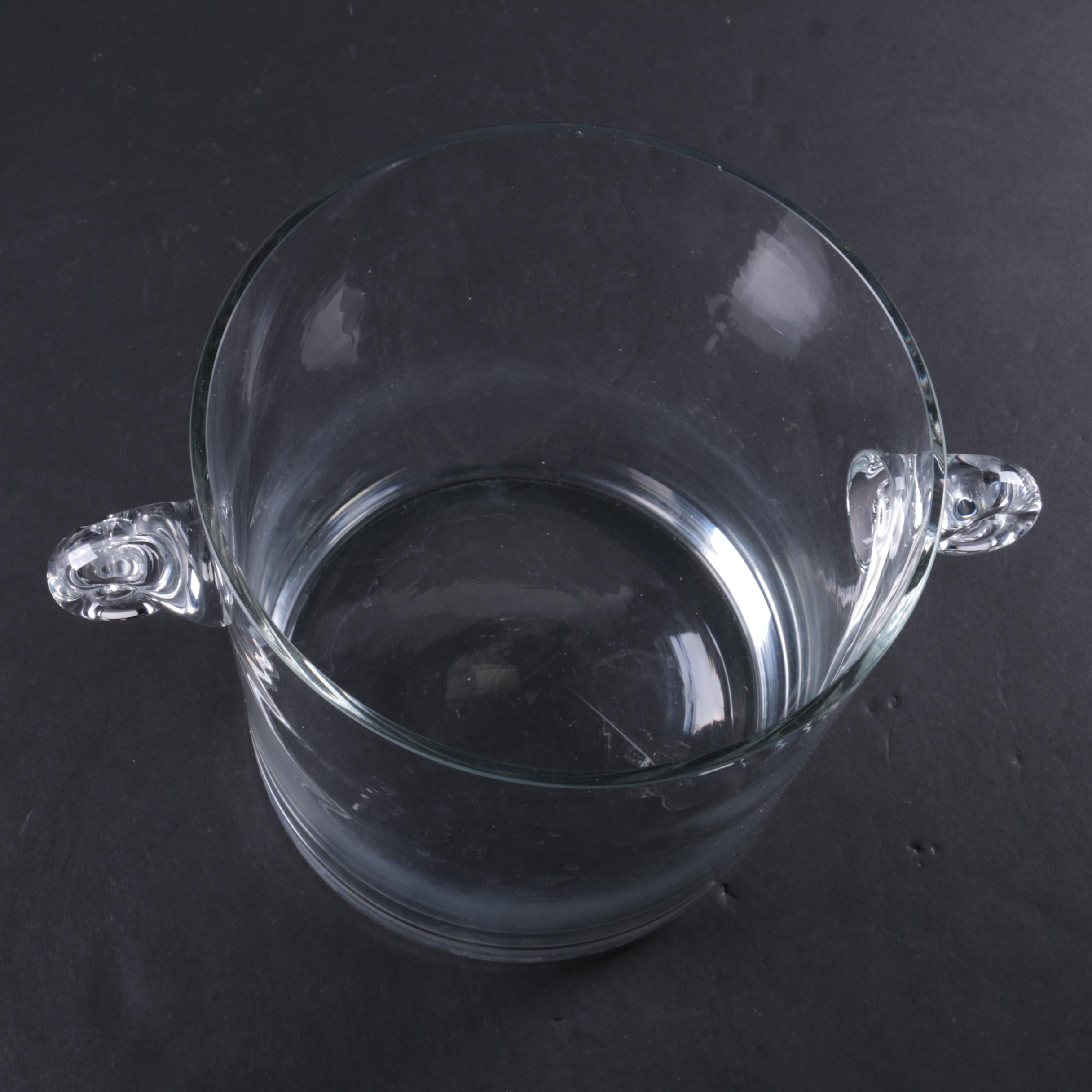 Tiffany & Co. Crystal Scroll Handle Ice Bucket