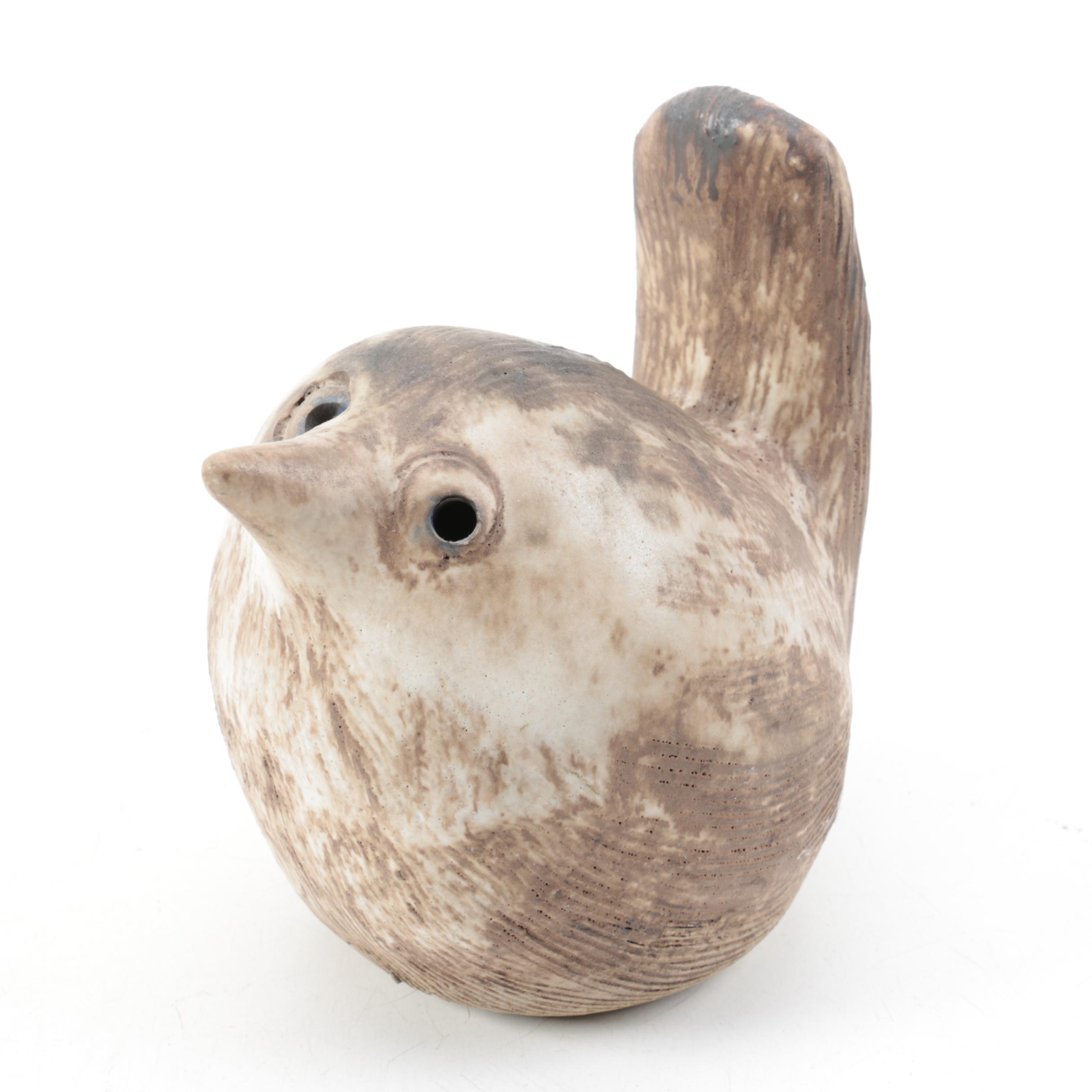 Signed Art Pottery Bird Figurine