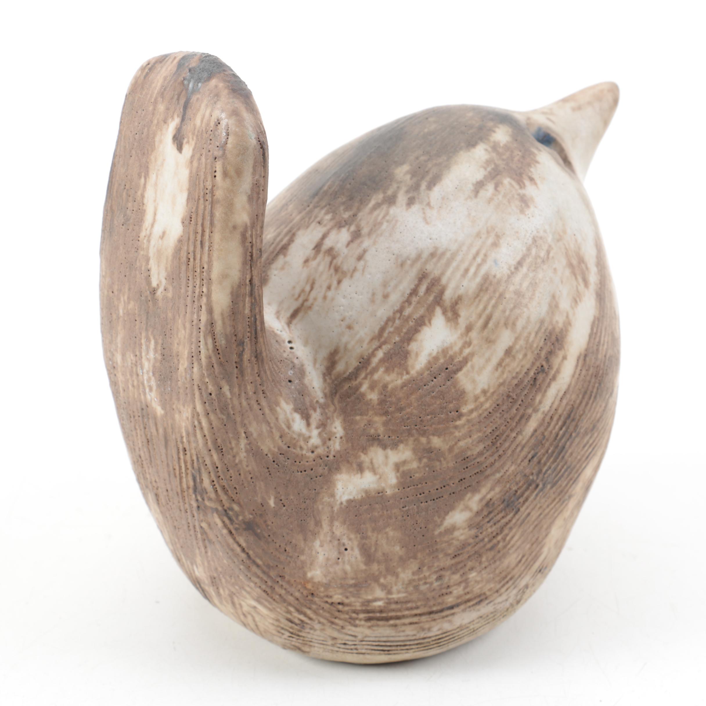 Signed Art Pottery Bird Figurine