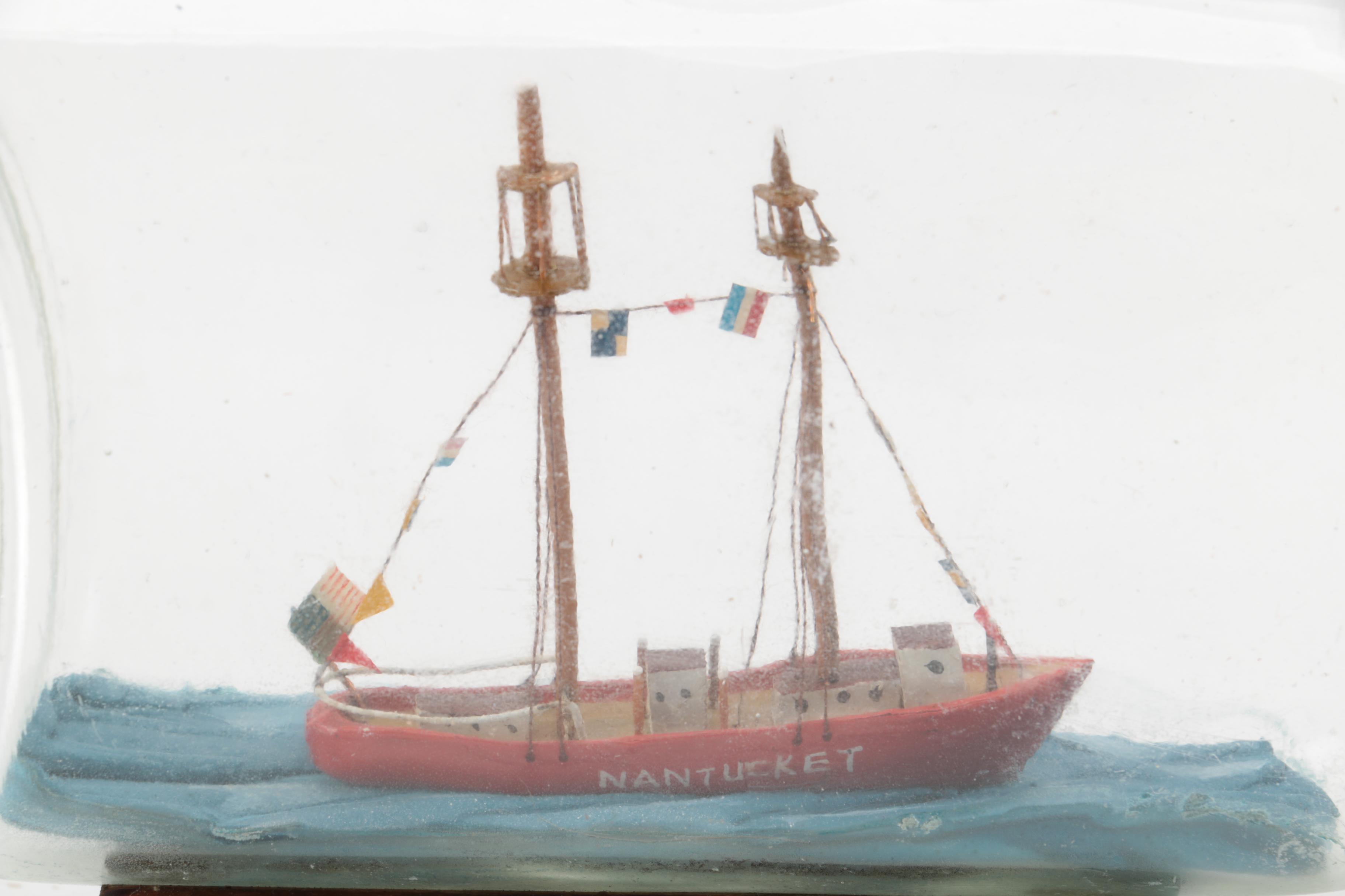 Model of United States Lightship "Nantucket" in a Bottle