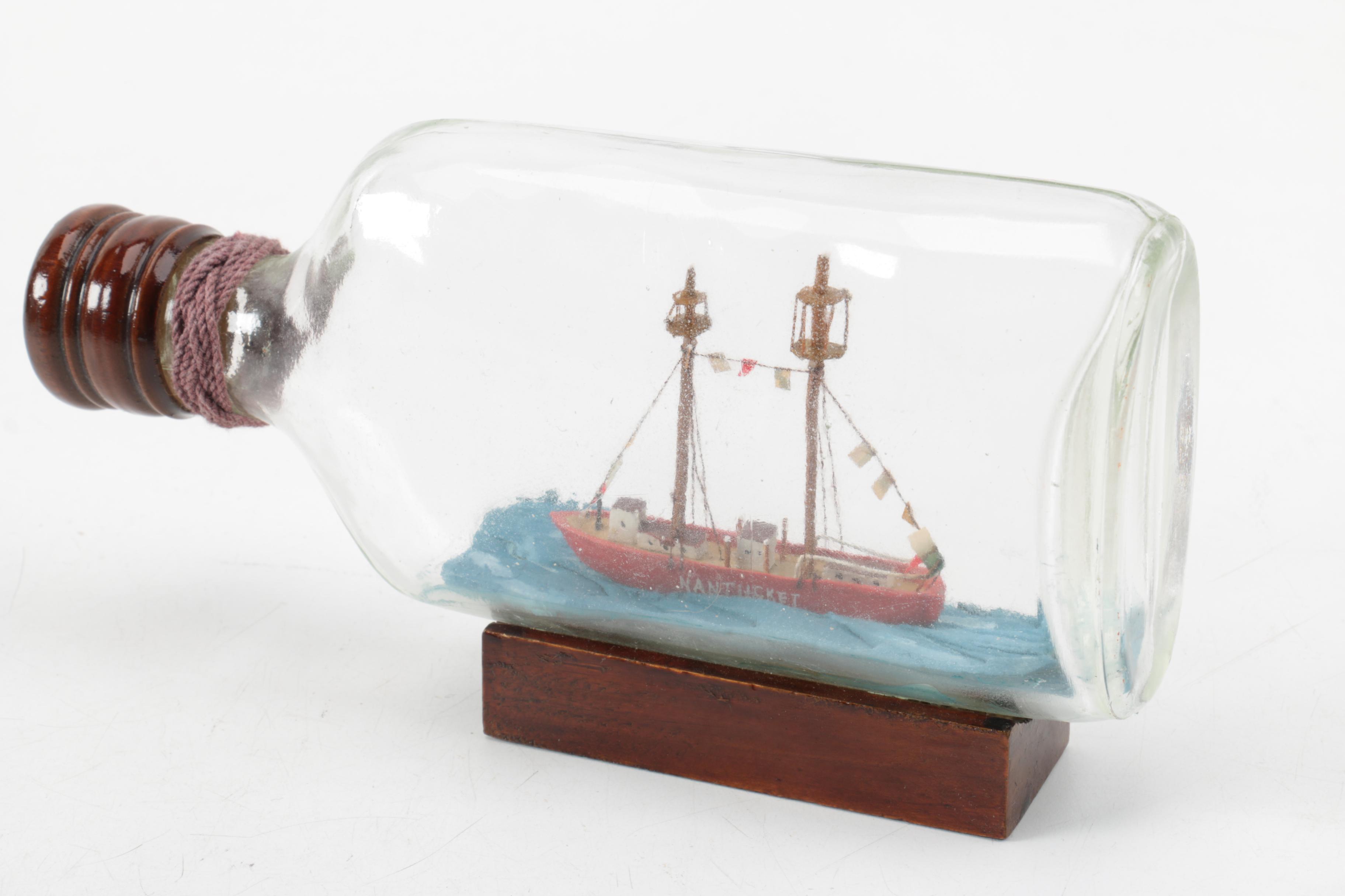Model of United States Lightship "Nantucket" in a Bottle