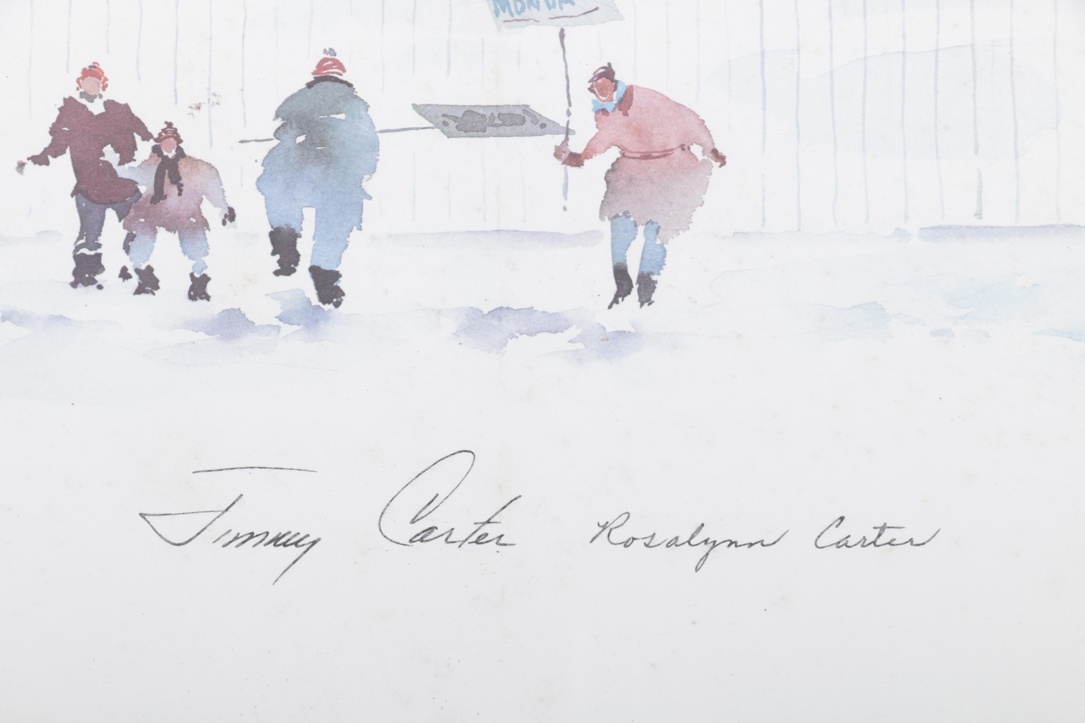 Reproduction Print on Paper After Howard Watson Watercolor of the White House