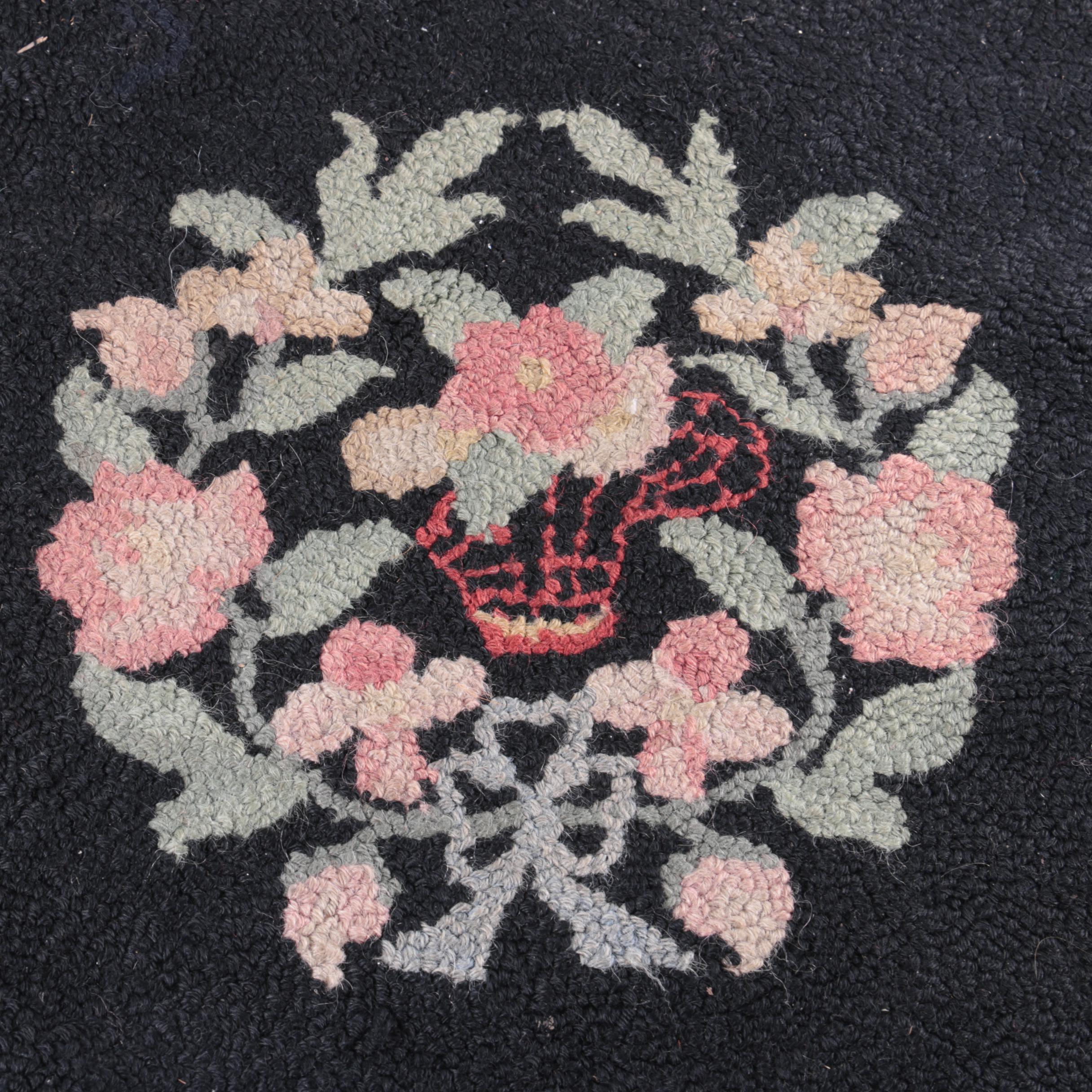 Hand-Hooked Wool Floral Accent Rug