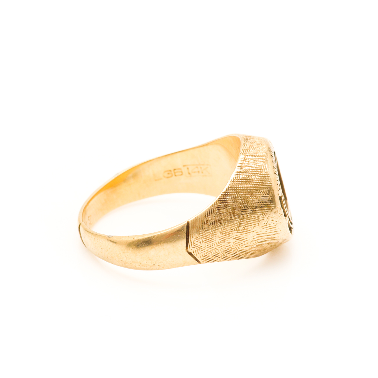 14K Yellow Gold College Signet Ring