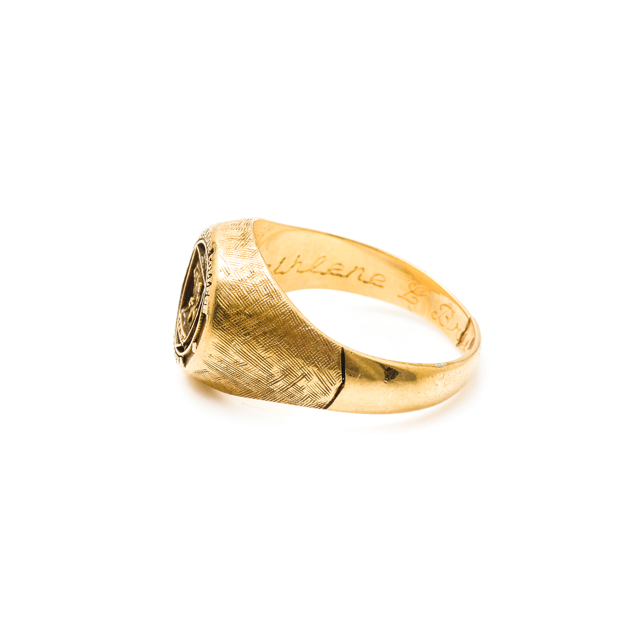 14K Yellow Gold College Signet Ring