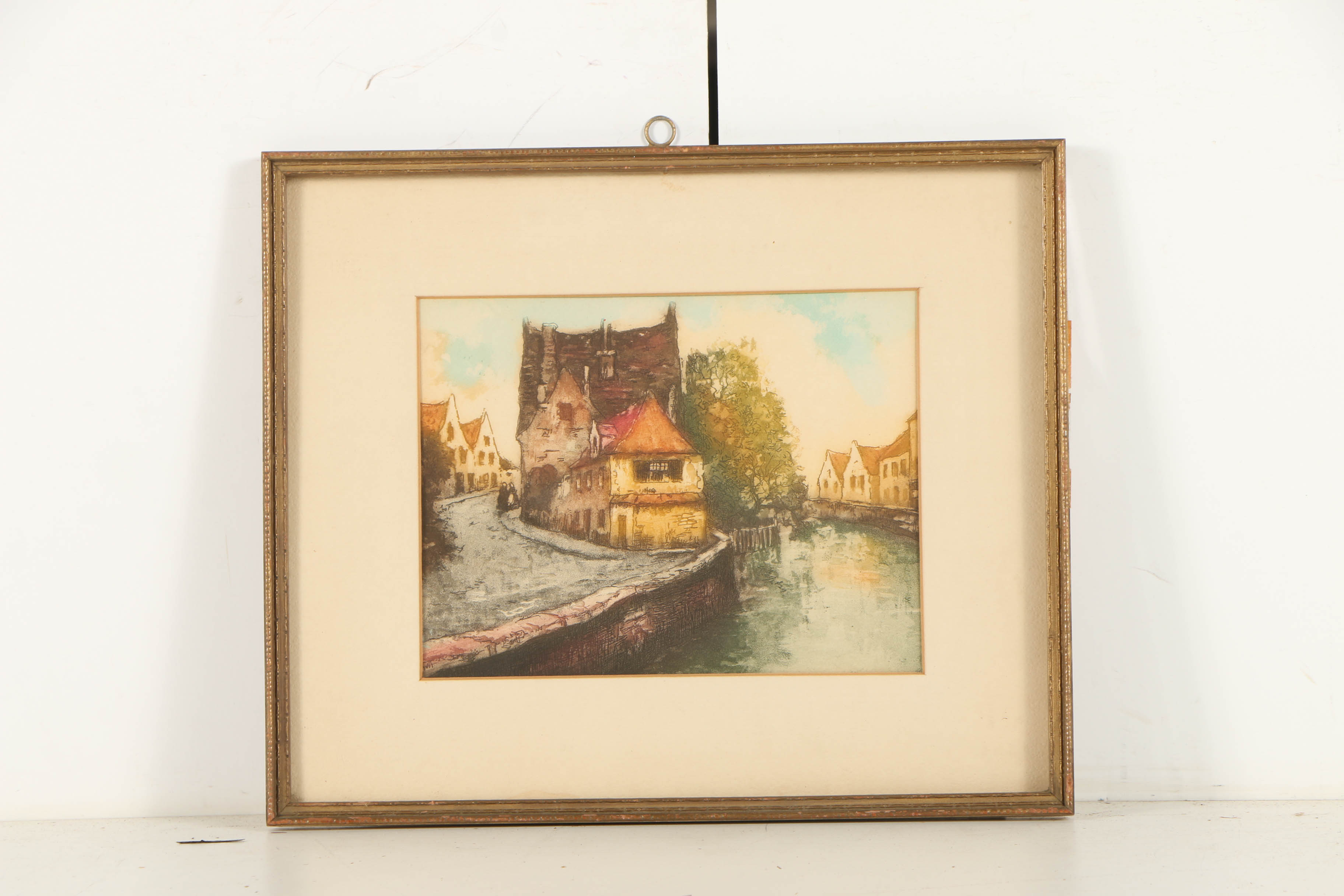 Three Circa 1930s Color Etchings on Paper of French Landscape Scenes