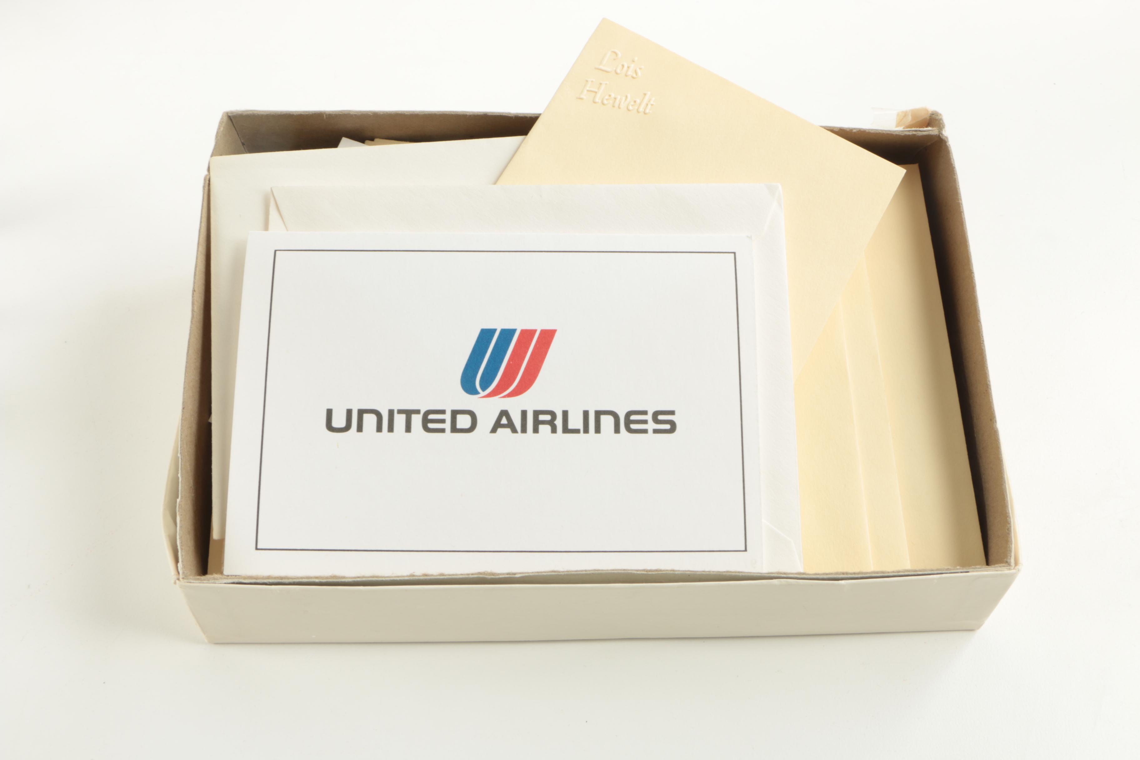 Vintage German Skating and Sleigh Ride Figurines and United Airlines Memorabilia