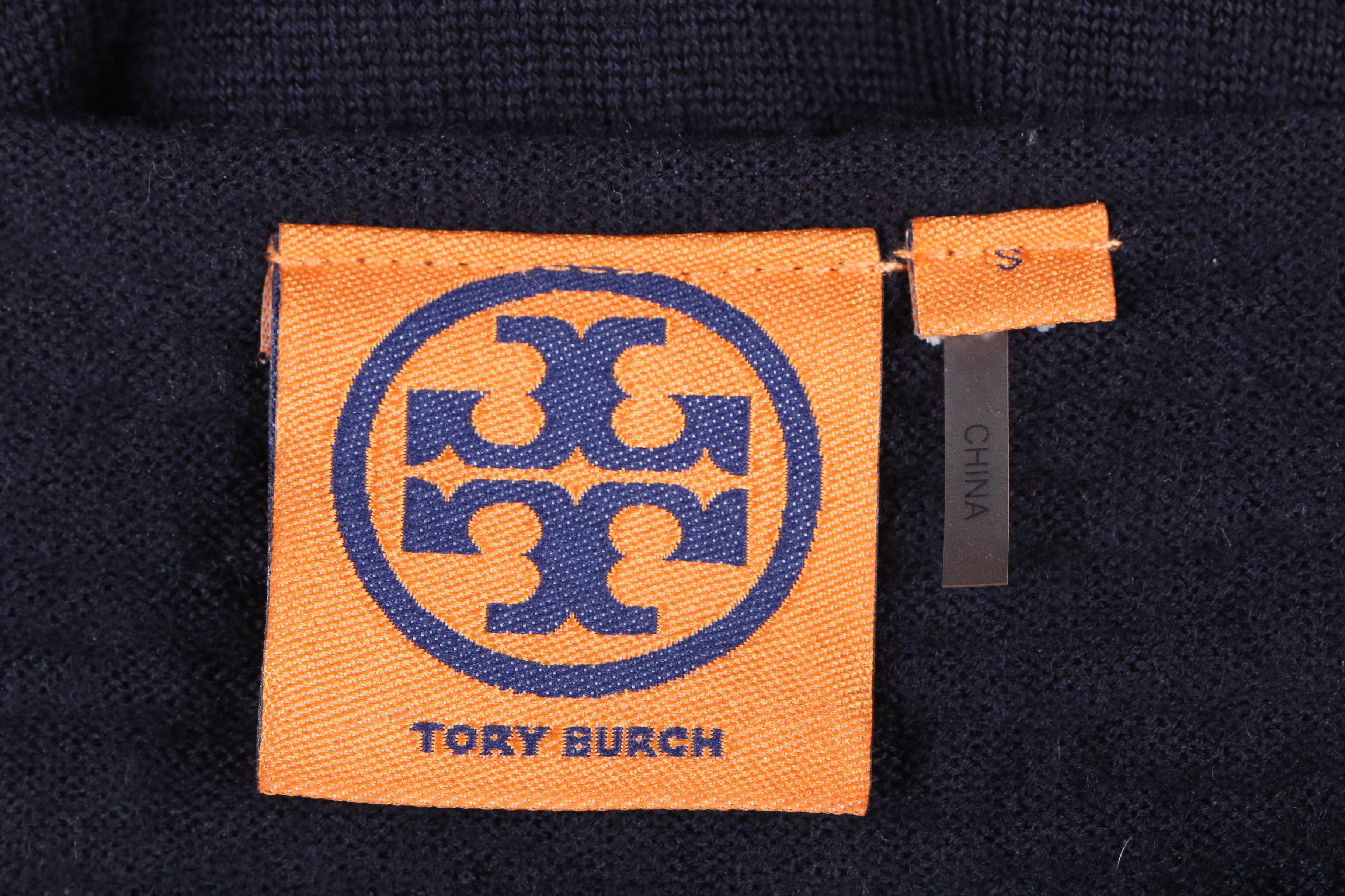 Tory Burch Navy and White Tunic Top