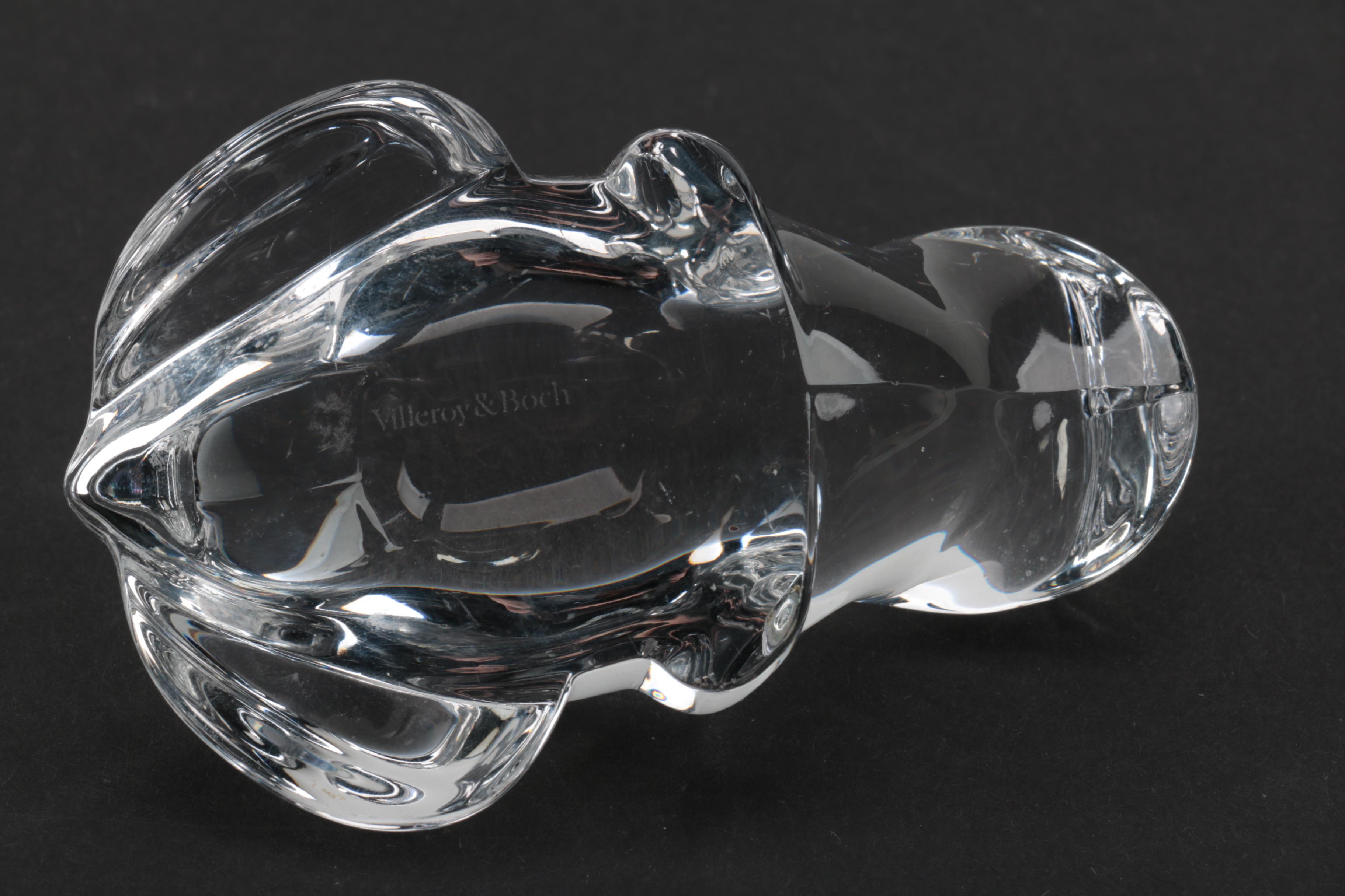 Villeroy & Boch Dolphin and Frog Crystal Figurines