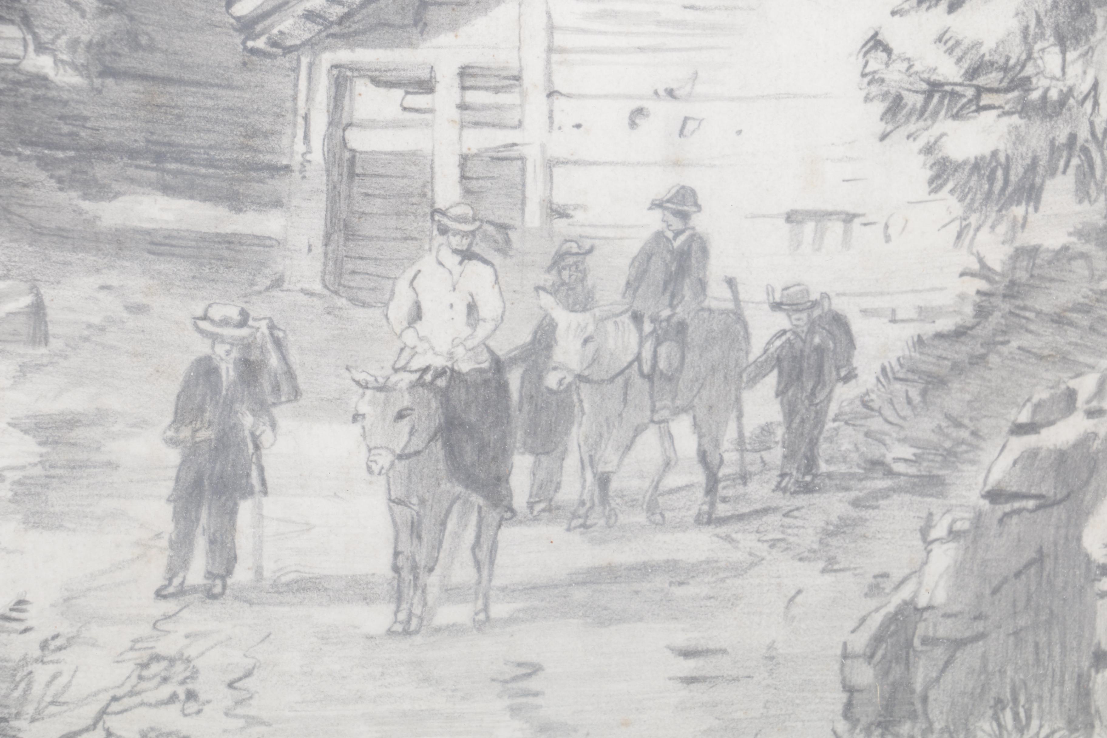 Graphite Drawing on Paper "The Wetterhorn"