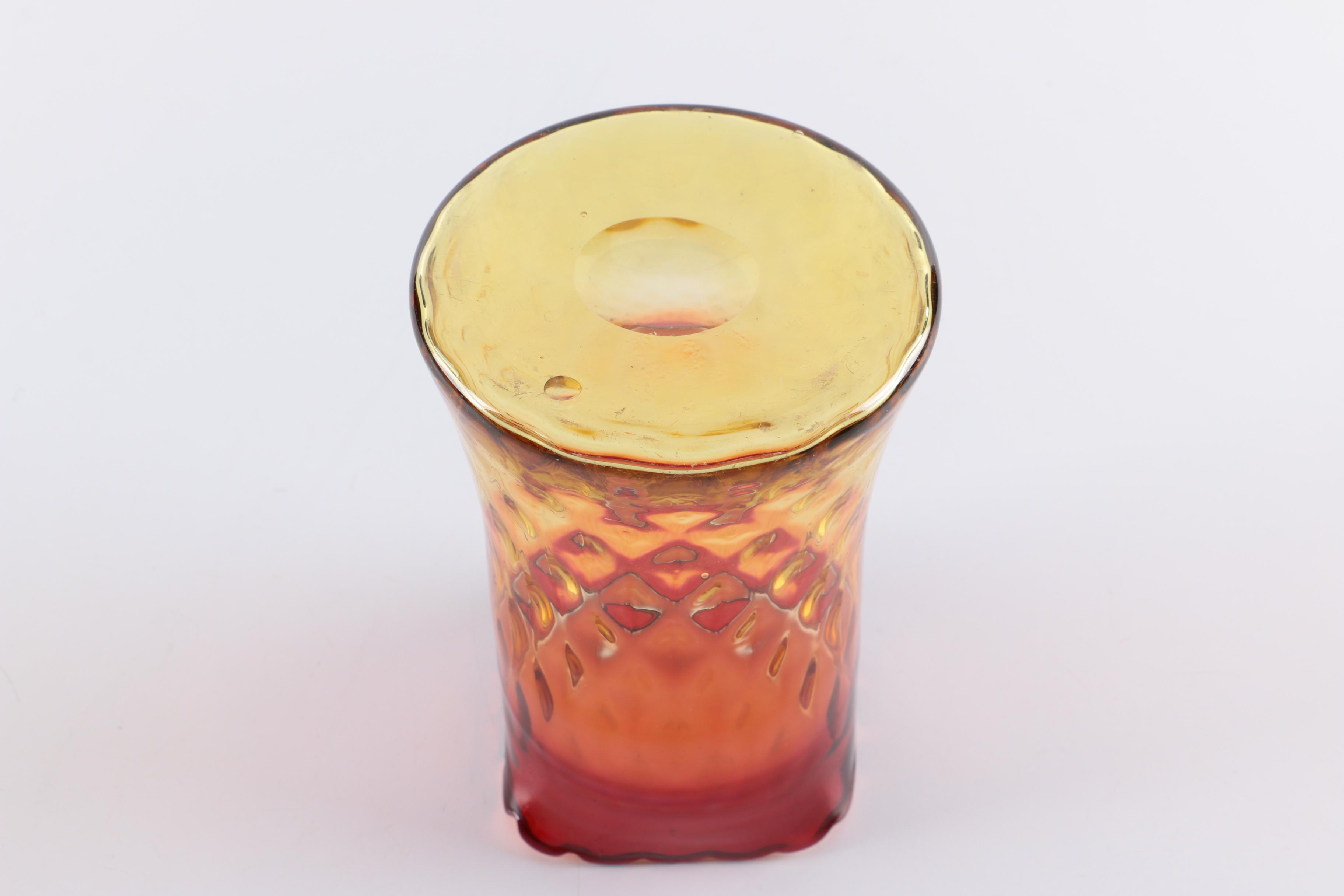Antique Amberina Glass Tumblers and Vase