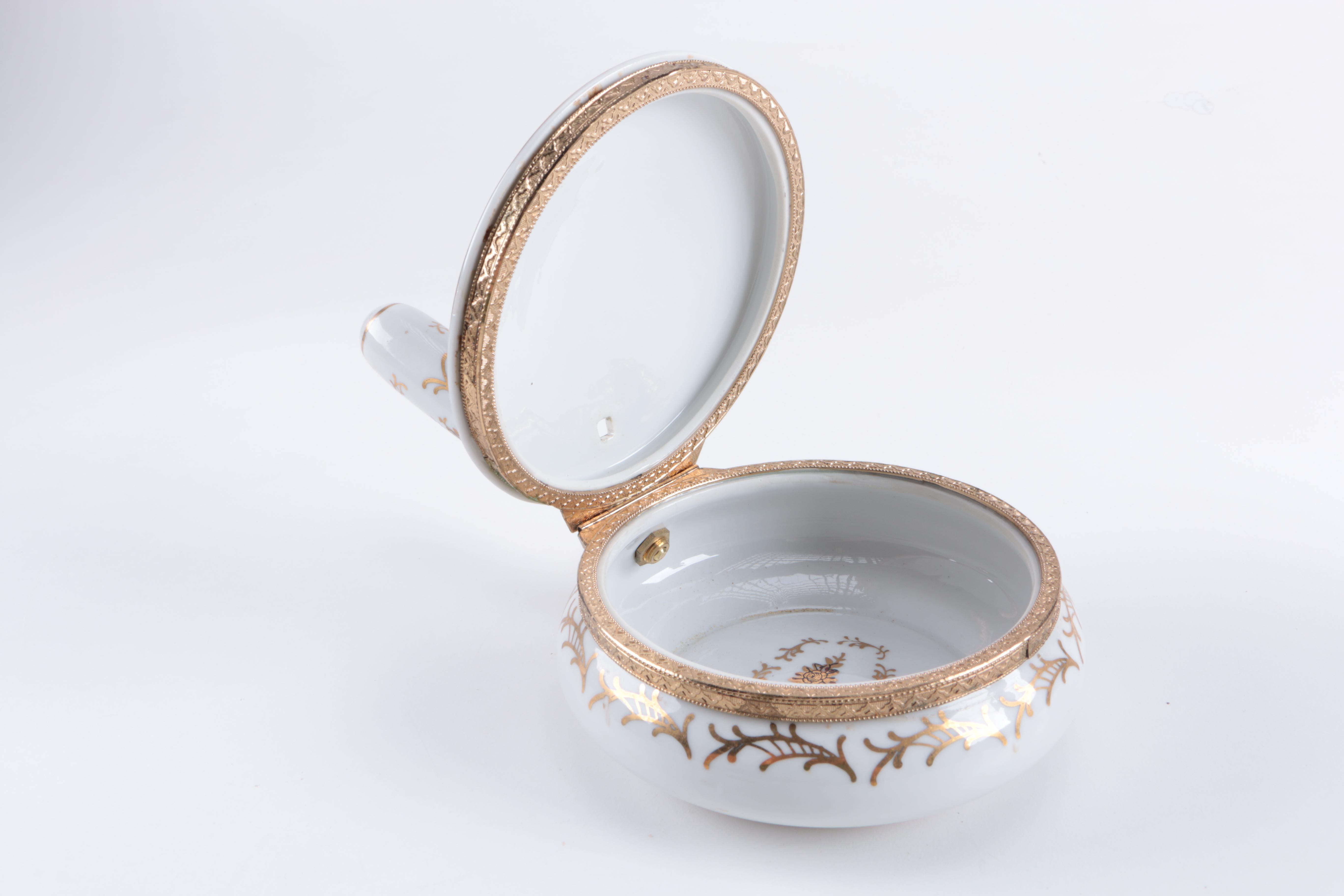 Assortment of Porcelain and Silver Plate Decor Including Barbour Silver