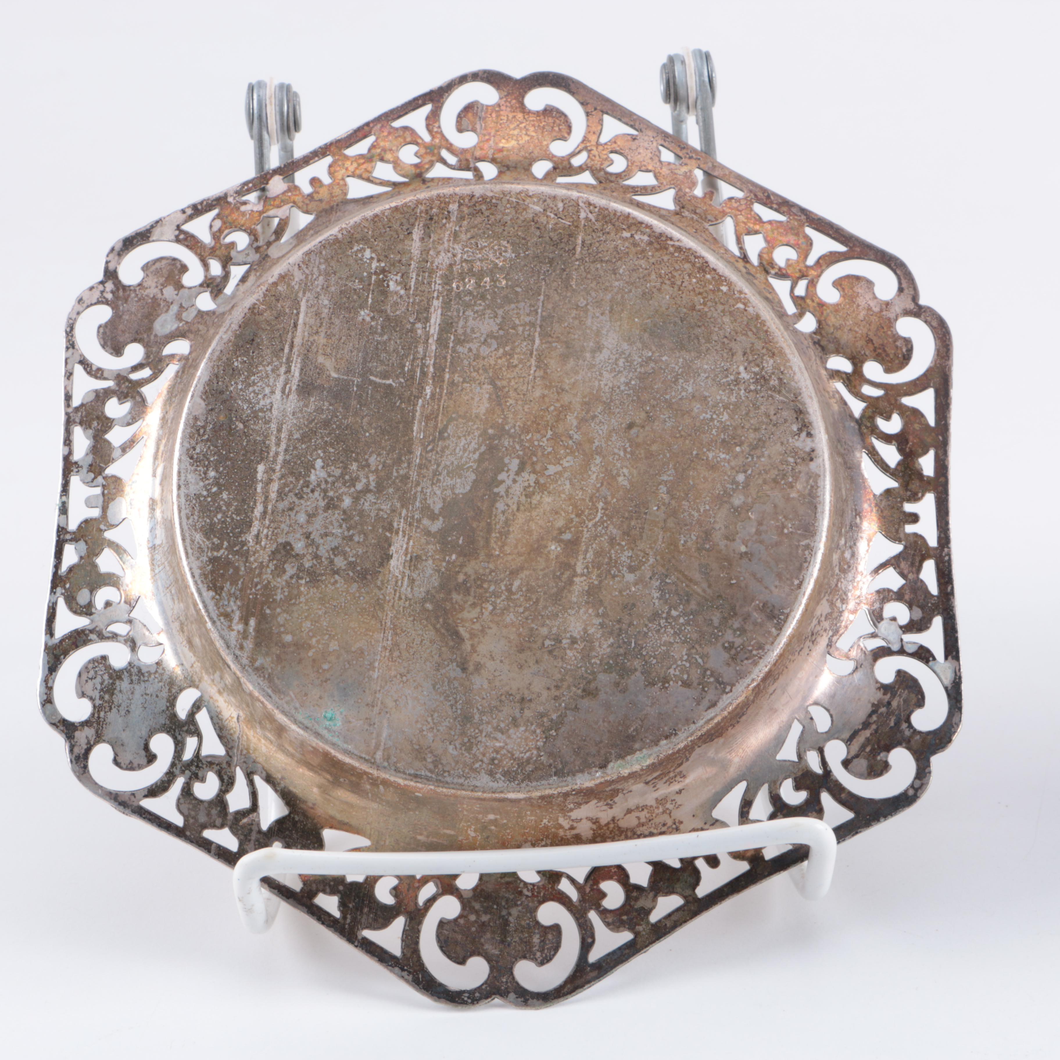 Assortment of Porcelain and Silver Plate Decor Including Barbour Silver