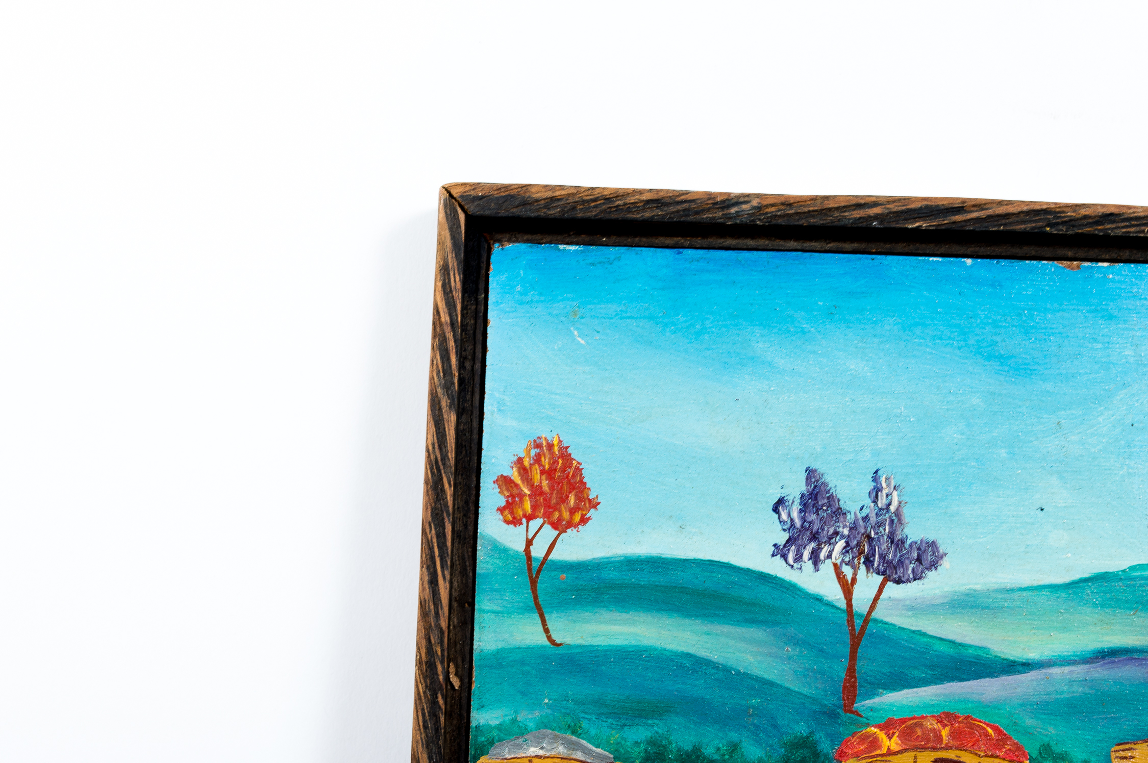 Guy Beauvais 1972 Acrylic Folk Art Painting "Haitian Marketplace"