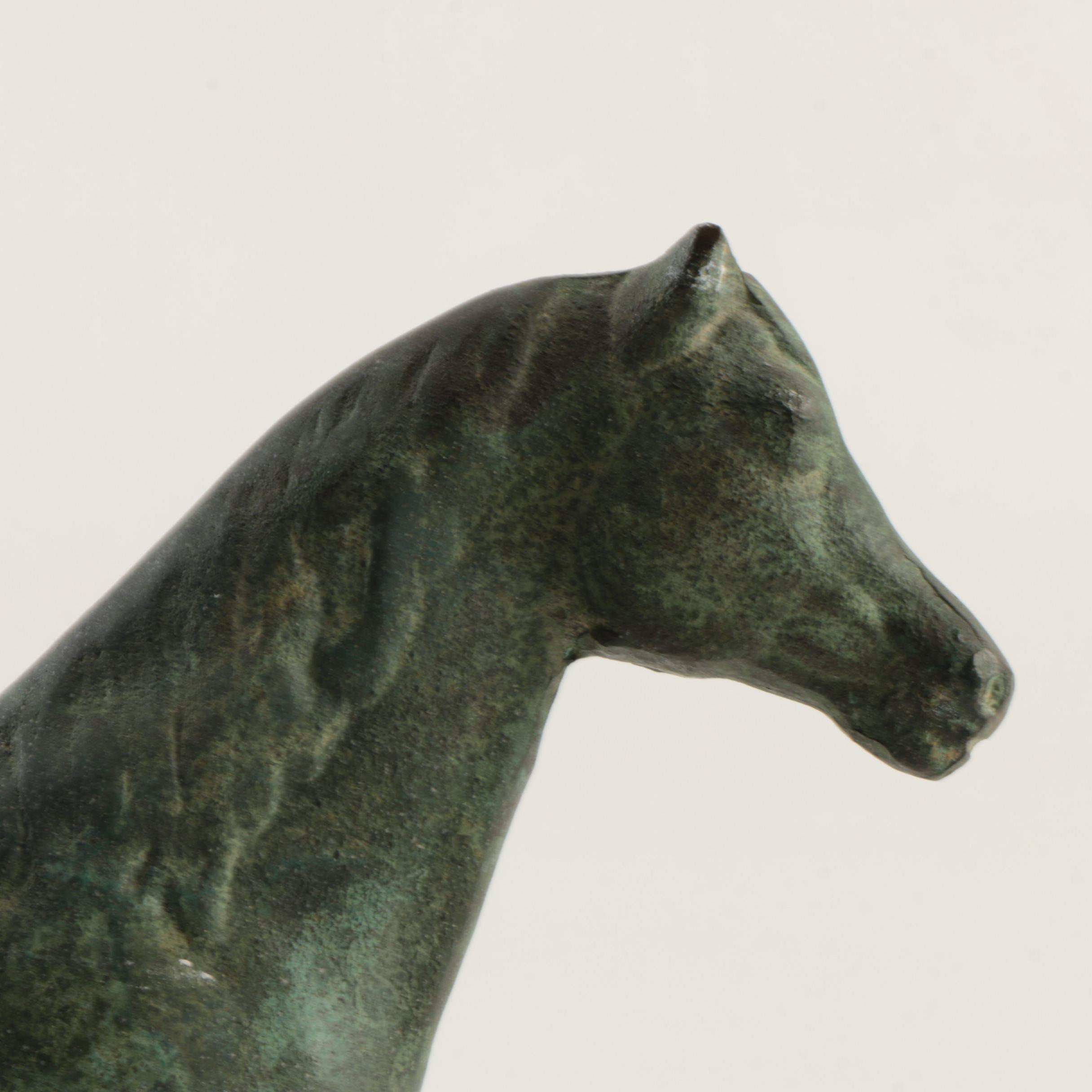 Bronze Tone Metal Horse Figurine