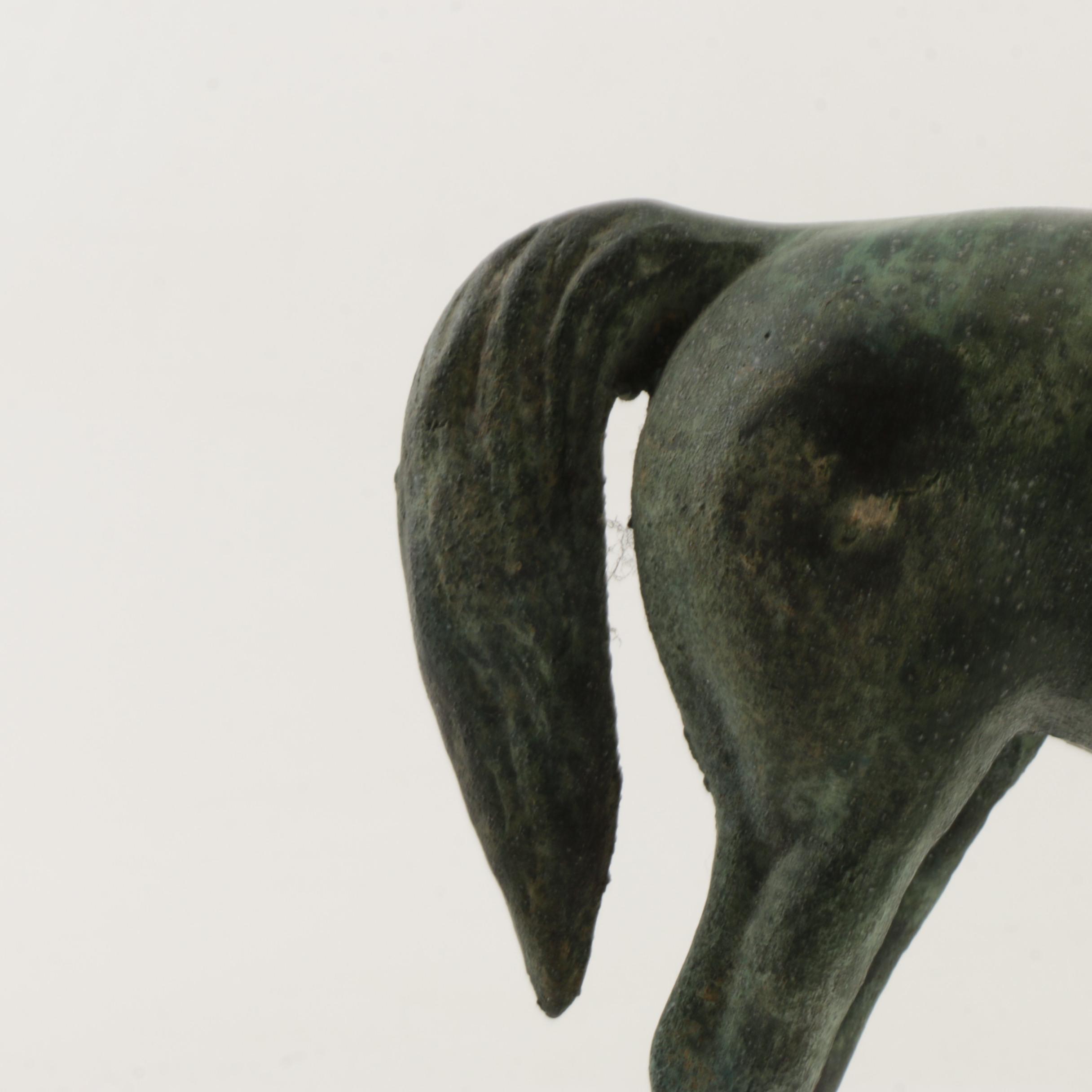 Bronze Tone Metal Horse Figurine