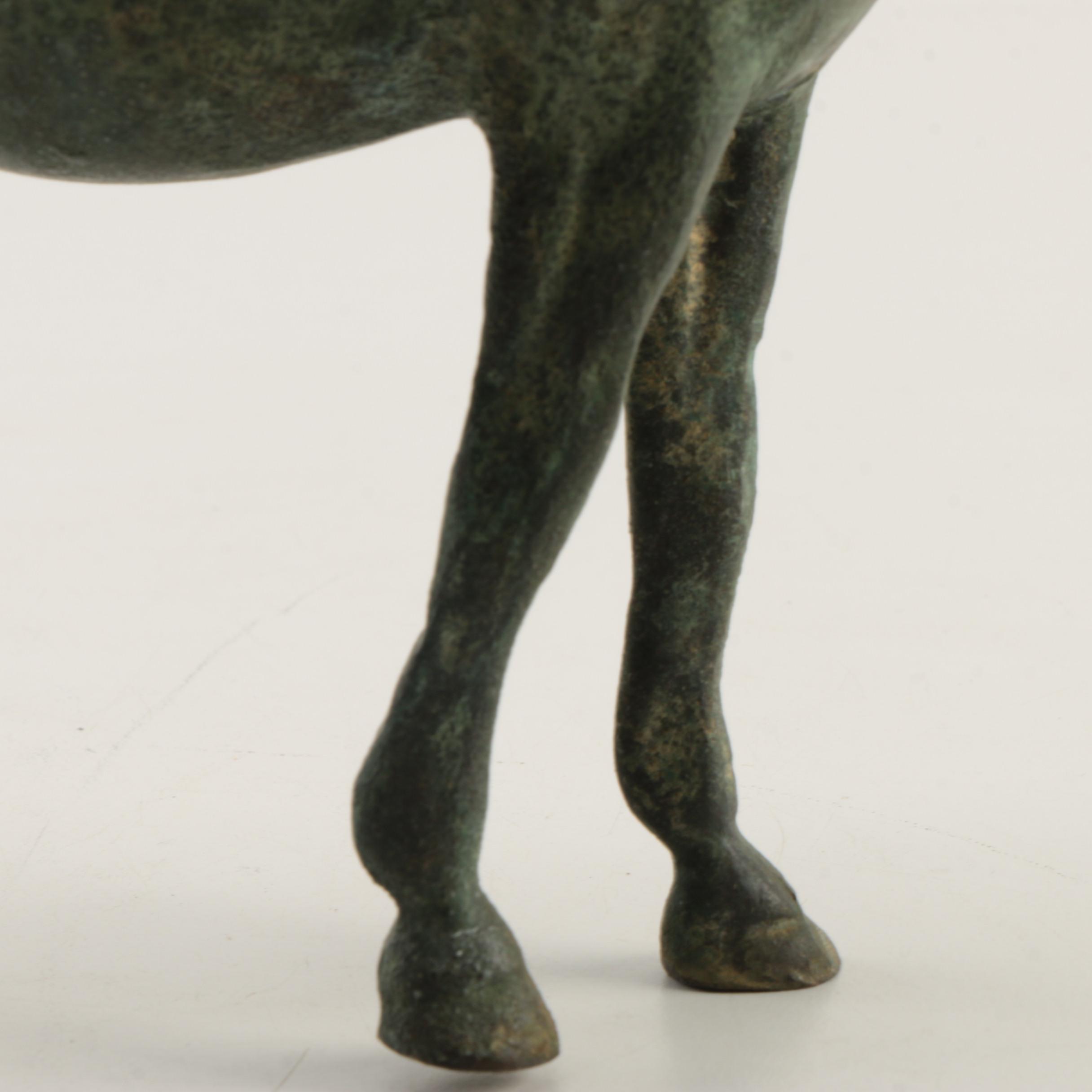 Bronze Tone Metal Horse Figurine