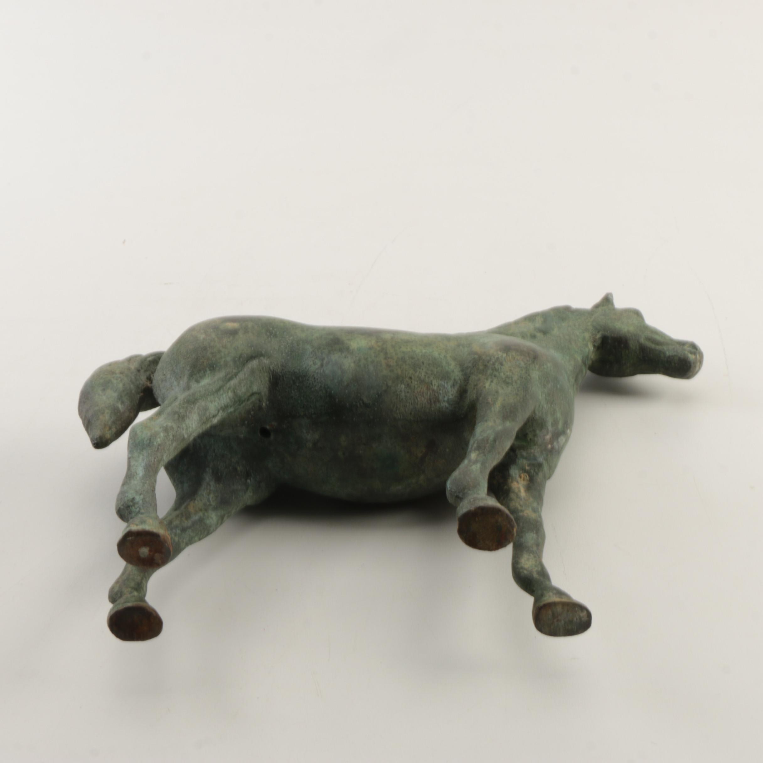 Bronze Tone Metal Horse Figurine