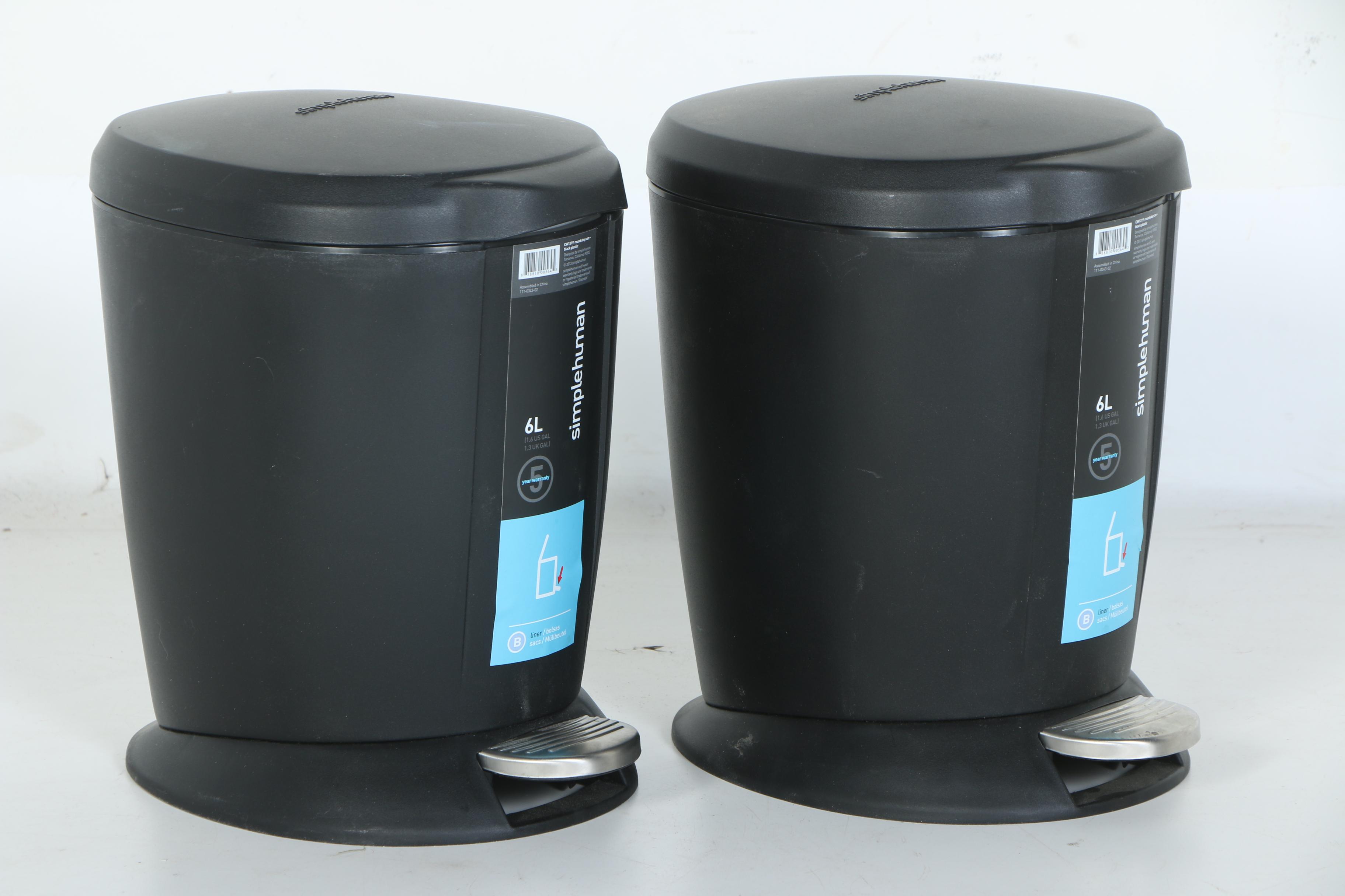 Simplehuman Trash Cans with Dust Pans and Broom