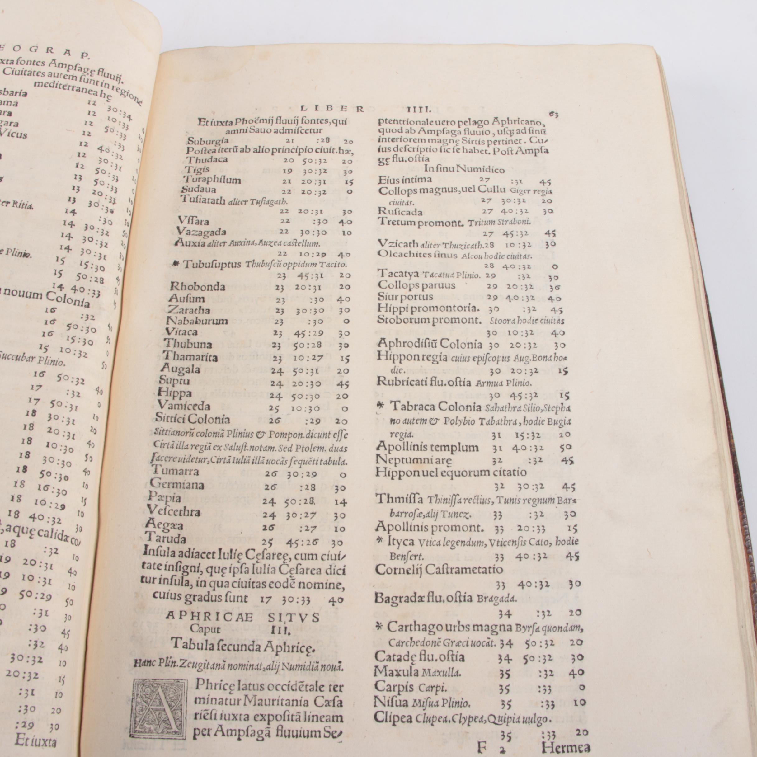 1542 Ptolemy "Geographia Universalis" Second Edition Edited by Sebastian Münster