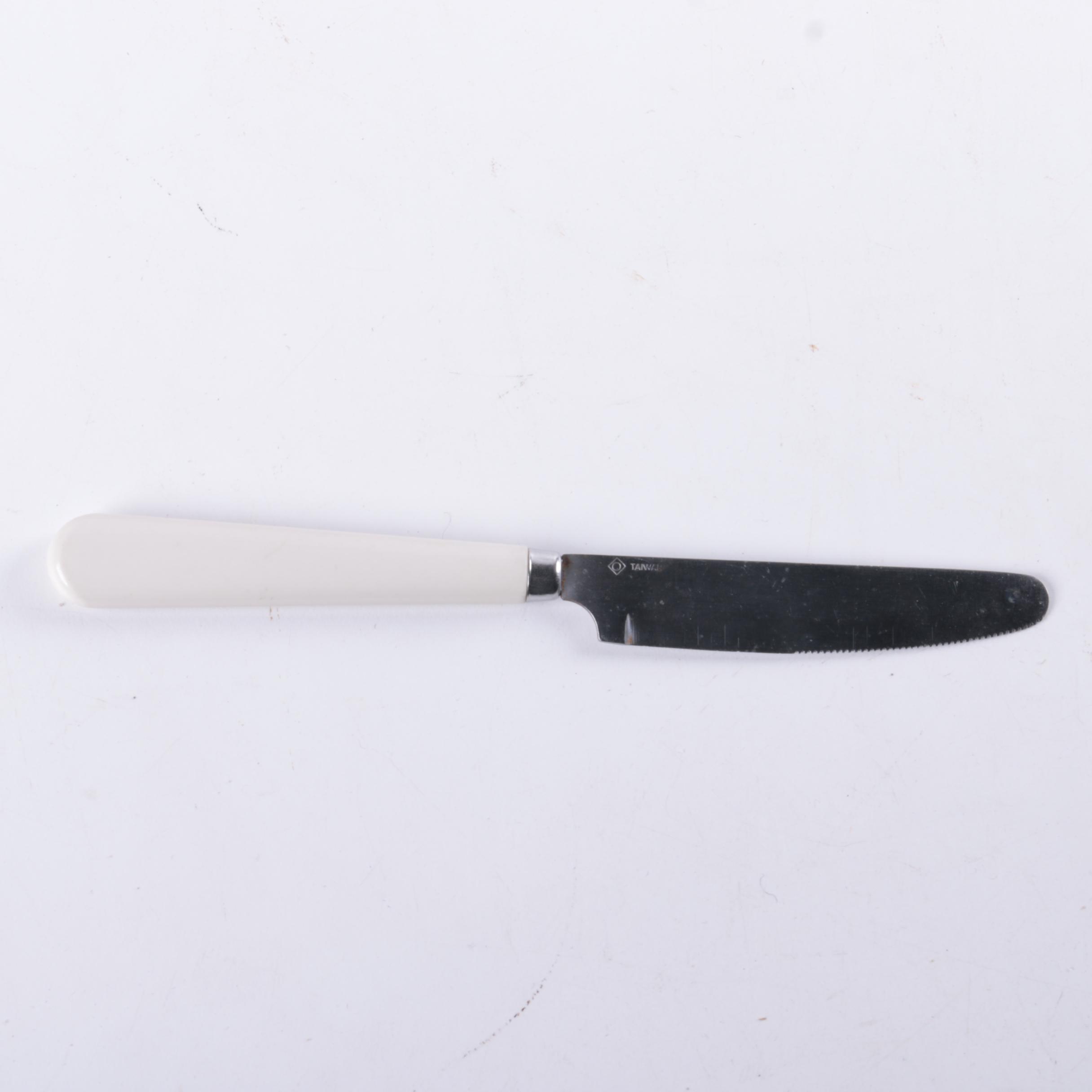 White Plastic Handled Stainless Flatware