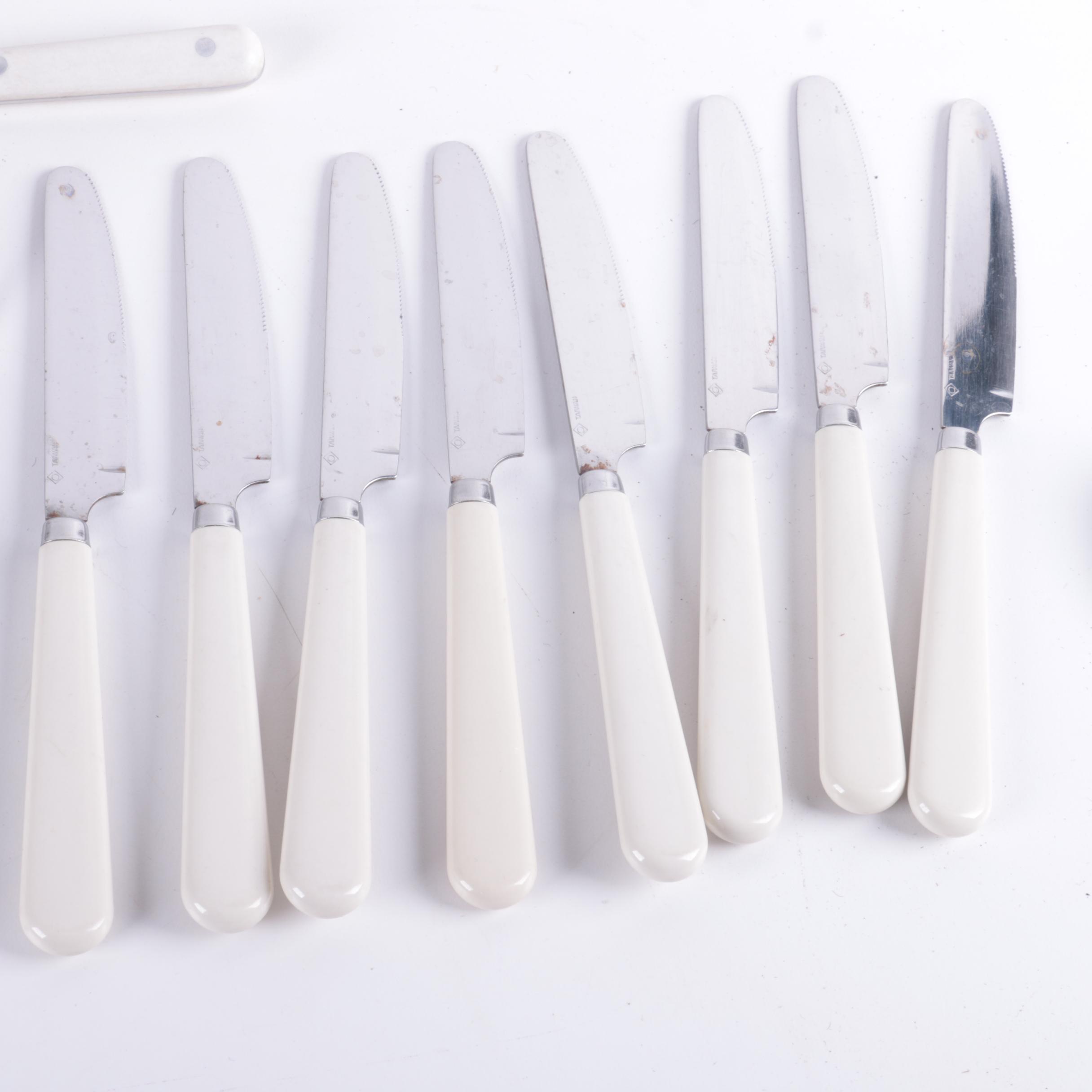 White Plastic Handled Stainless Flatware