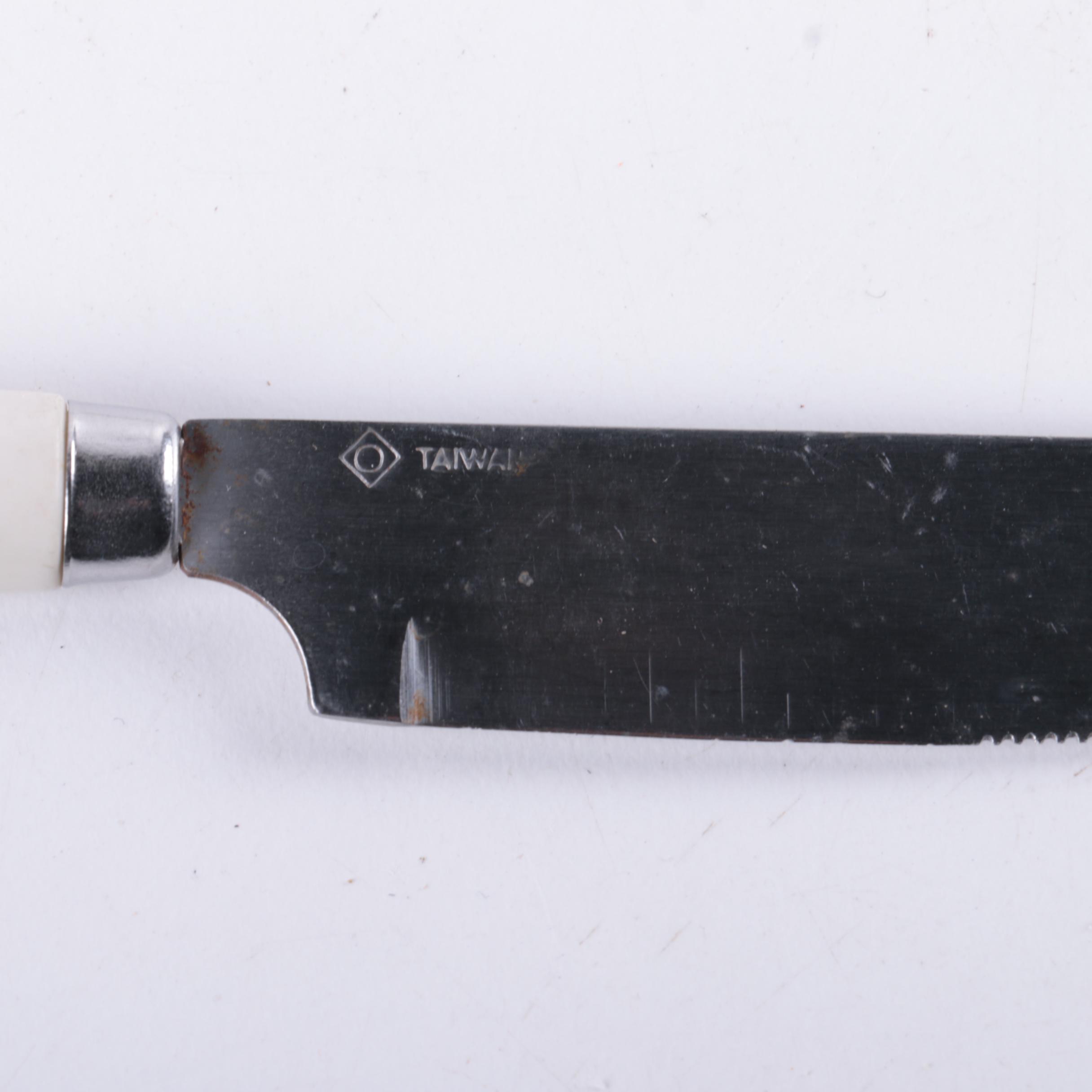 White Plastic Handled Stainless Flatware