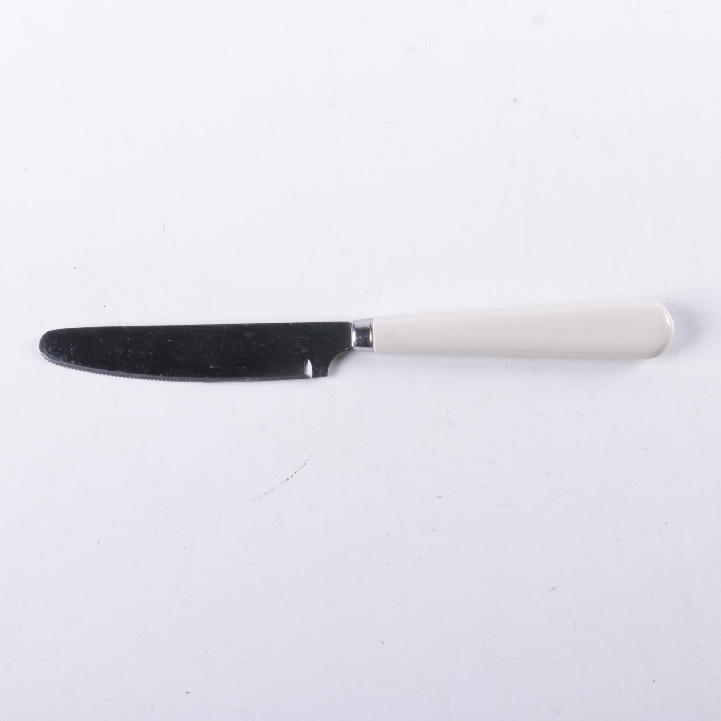 White Plastic Handled Stainless Flatware
