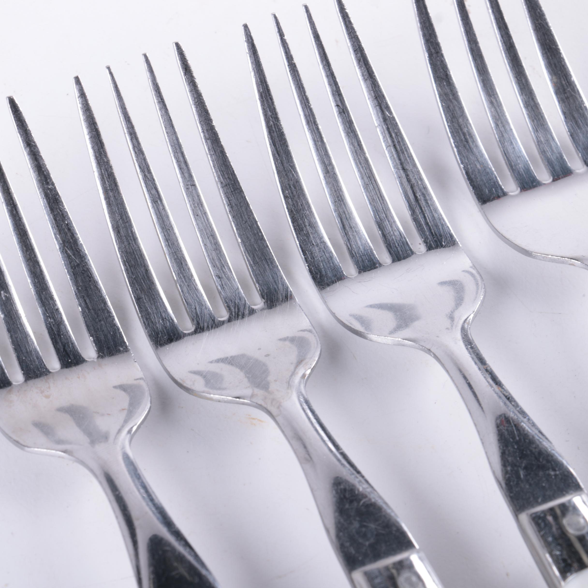 White Plastic Handled Stainless Flatware