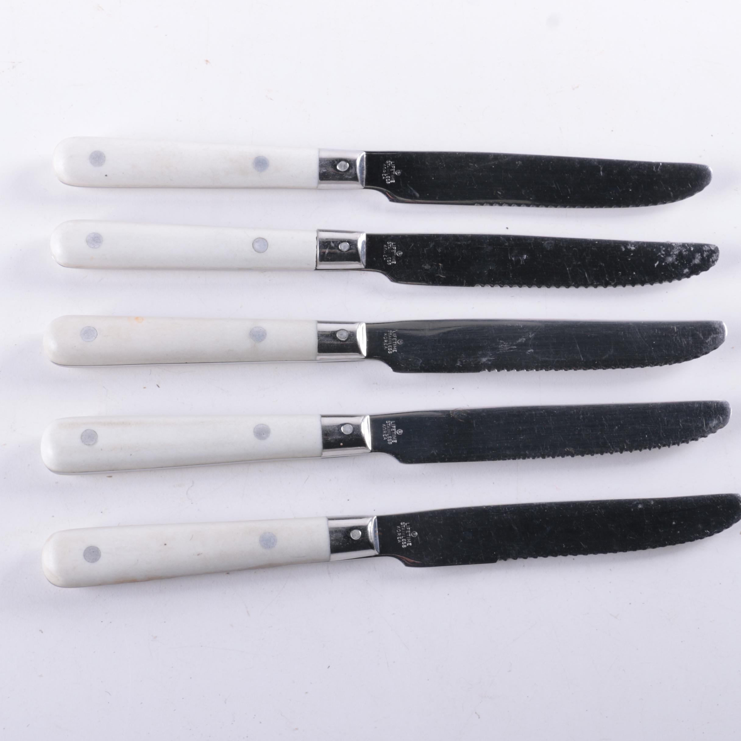 White Plastic Handled Stainless Flatware