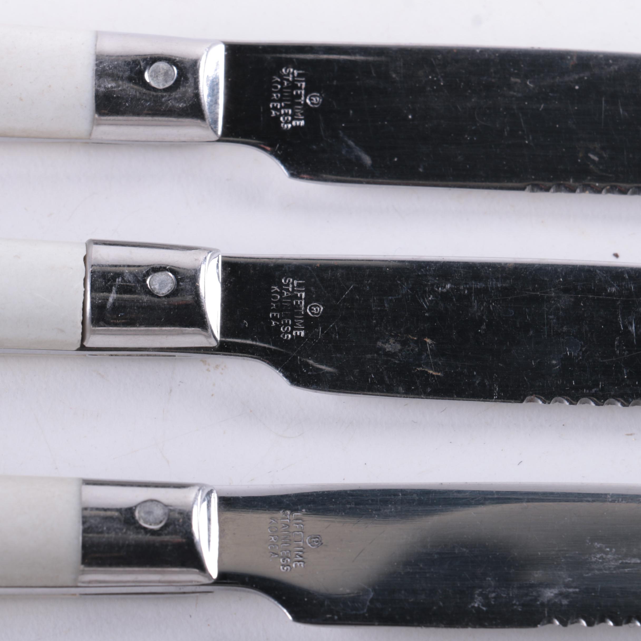 White Plastic Handled Stainless Flatware