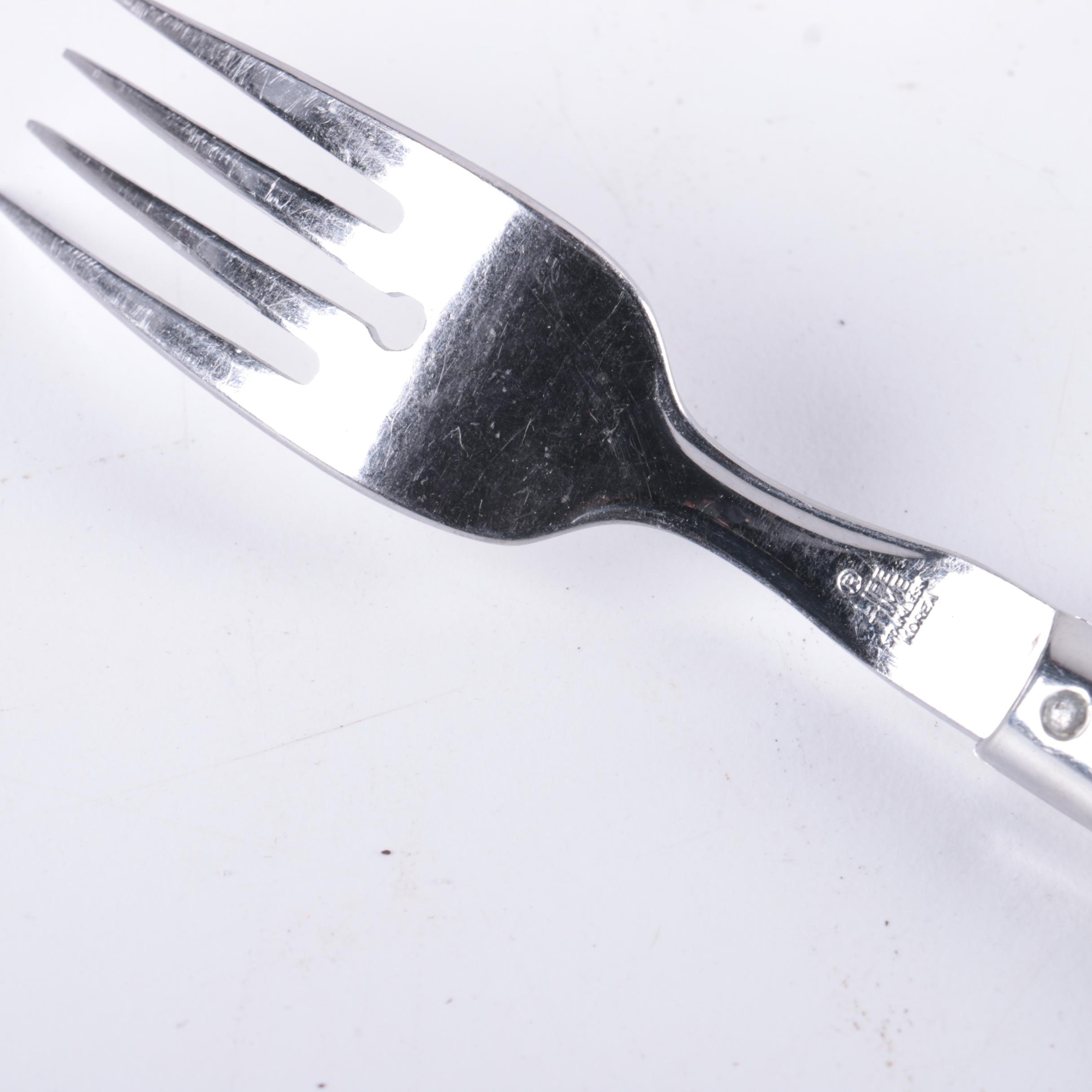 White Plastic Handled Stainless Flatware