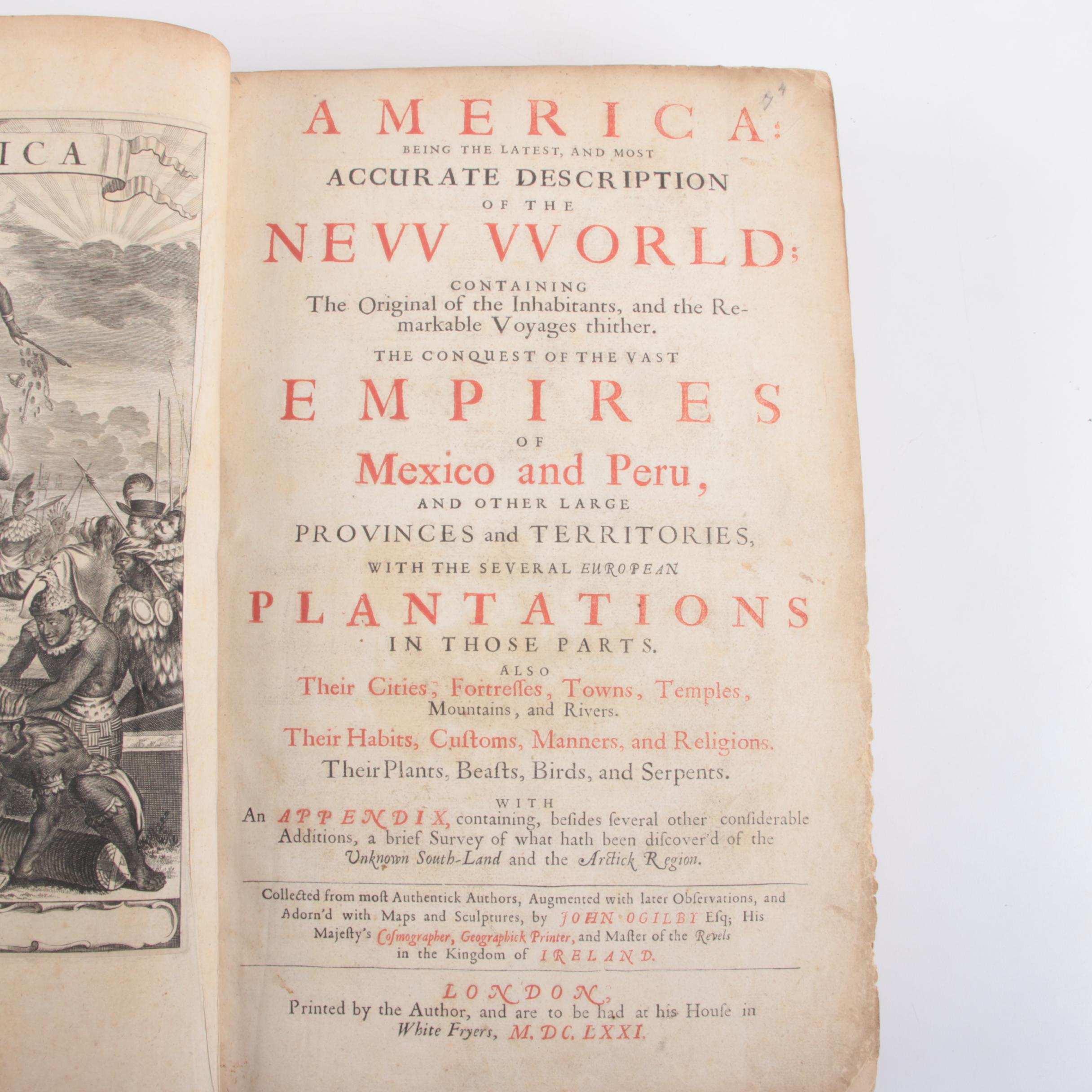 1671 "America" Book with Illustrated Maps by John Ogilby