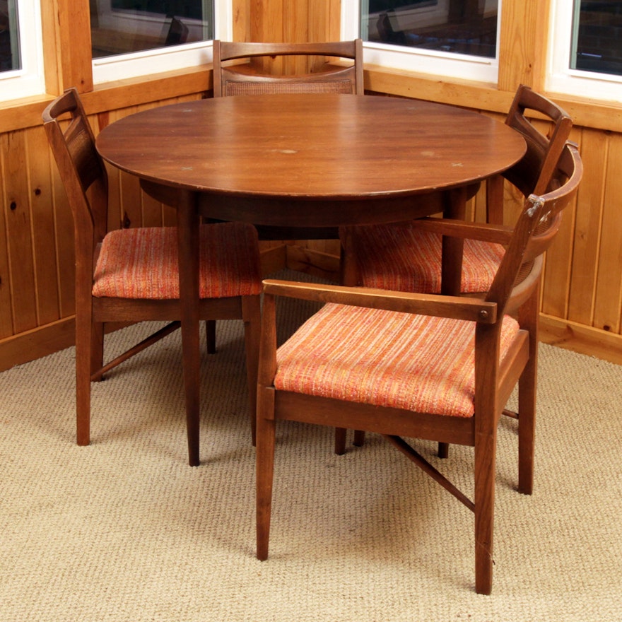 Mid Century Modern Walnut Table and Chairs from American of Martinsville