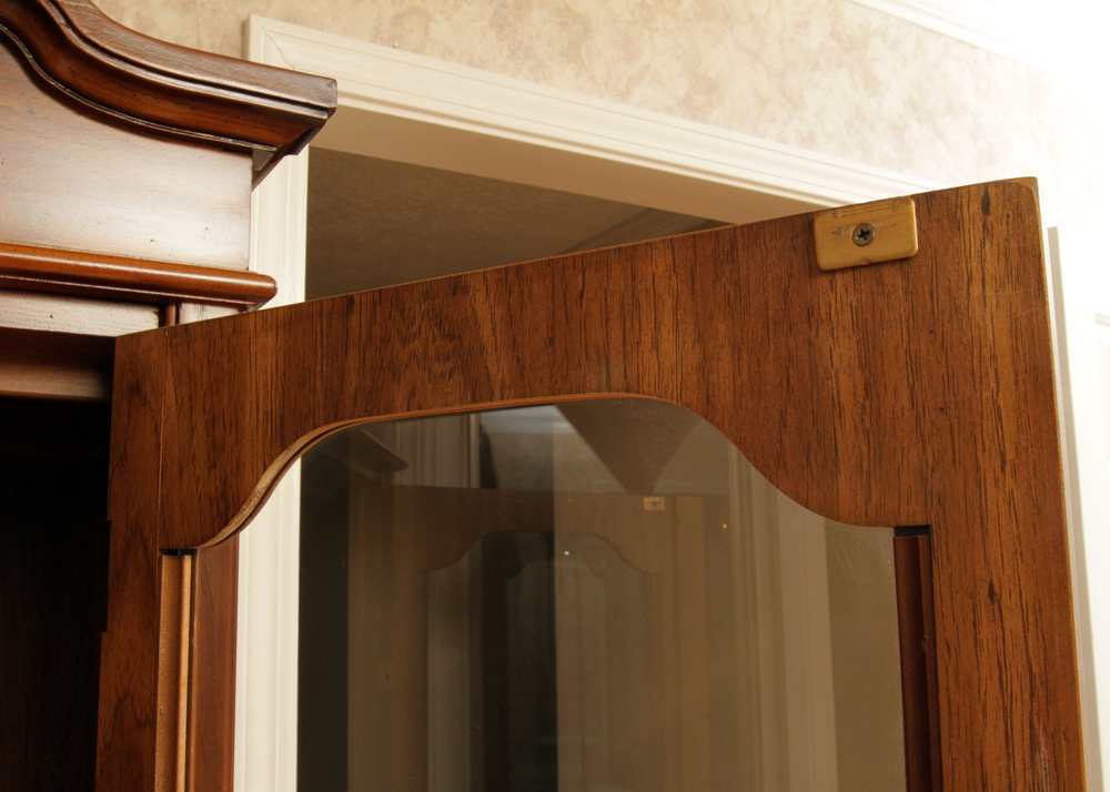 French Provincial Walnut China Cabinet