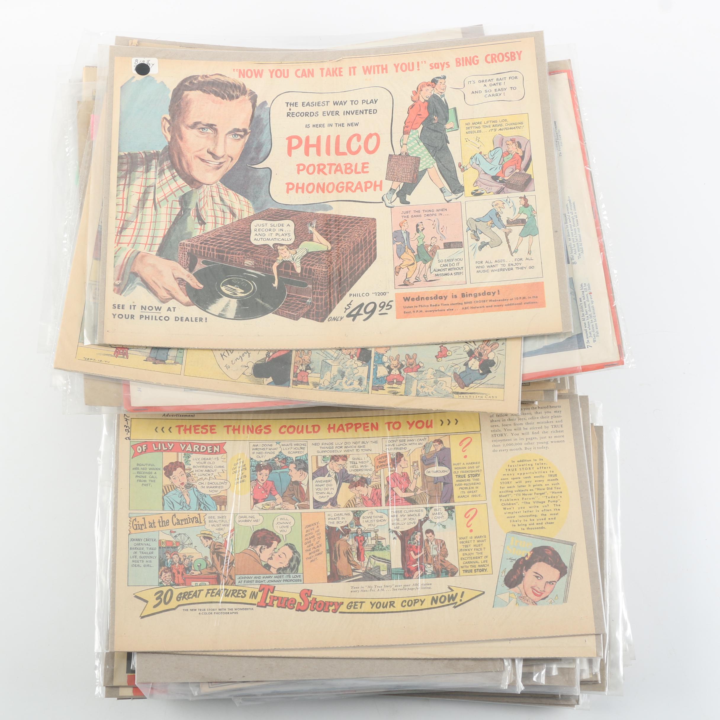 1930s–1950s Car Advertisements, Newspaper Comics and Other Ephemera