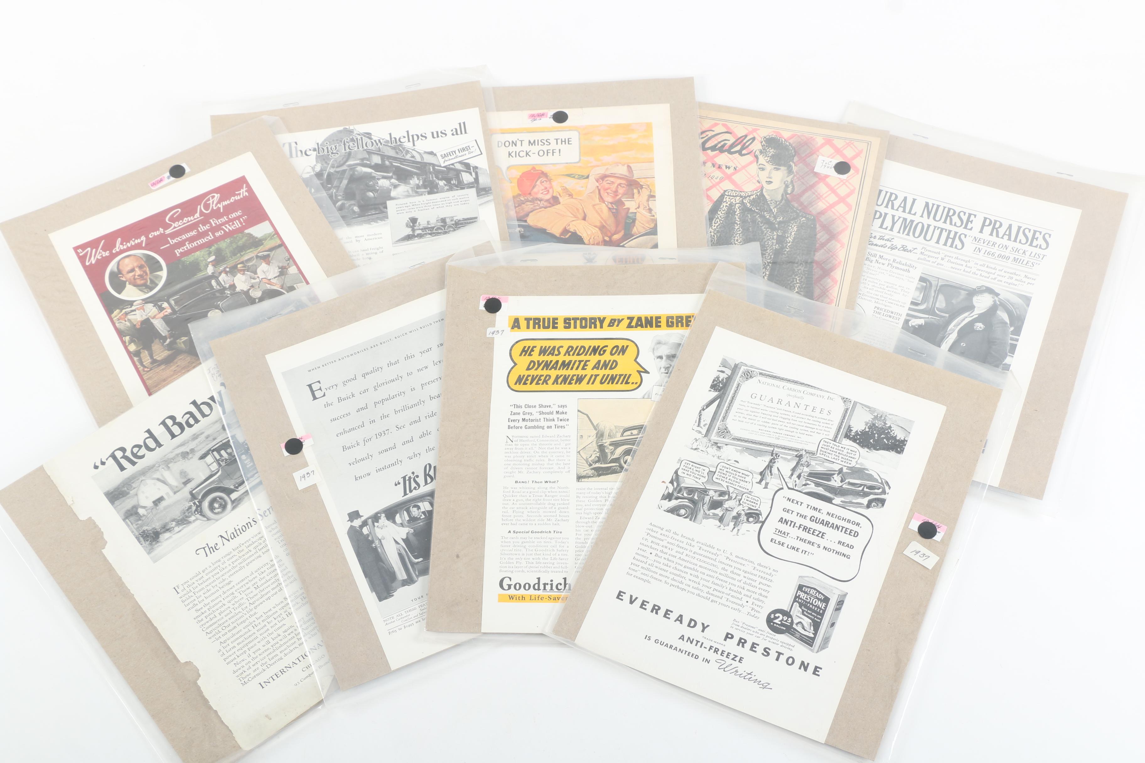 1930s–1950s Car Advertisements, Newspaper Comics and Other Ephemera