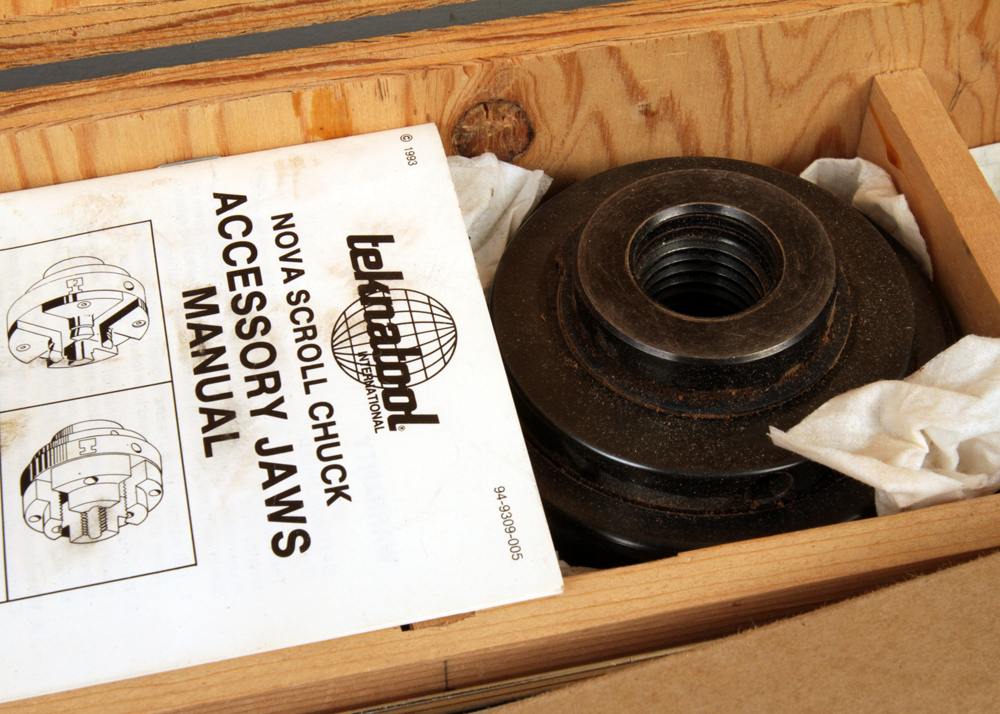 Woodworking Tools Including Nova Scroll Chuck and Calipers