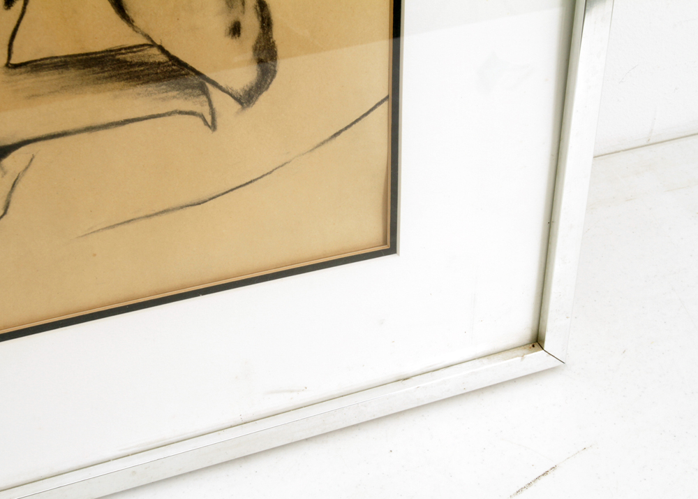 R. Brinton Crocker Charcoal Drawing "Girl and Dog"