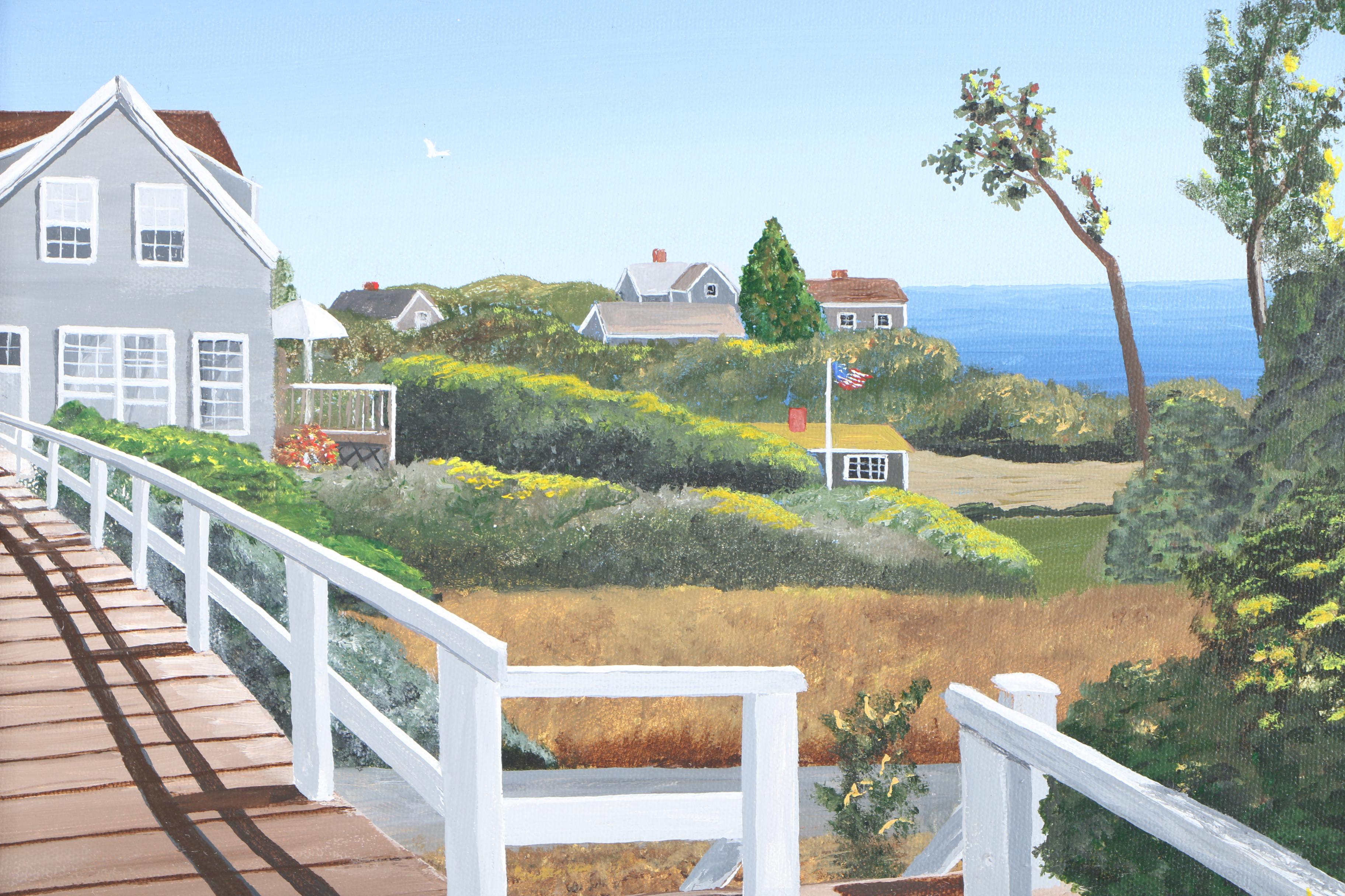 Carolyn Buckingham Acrylic Painting on Canvas "Please Walk Your Bike"