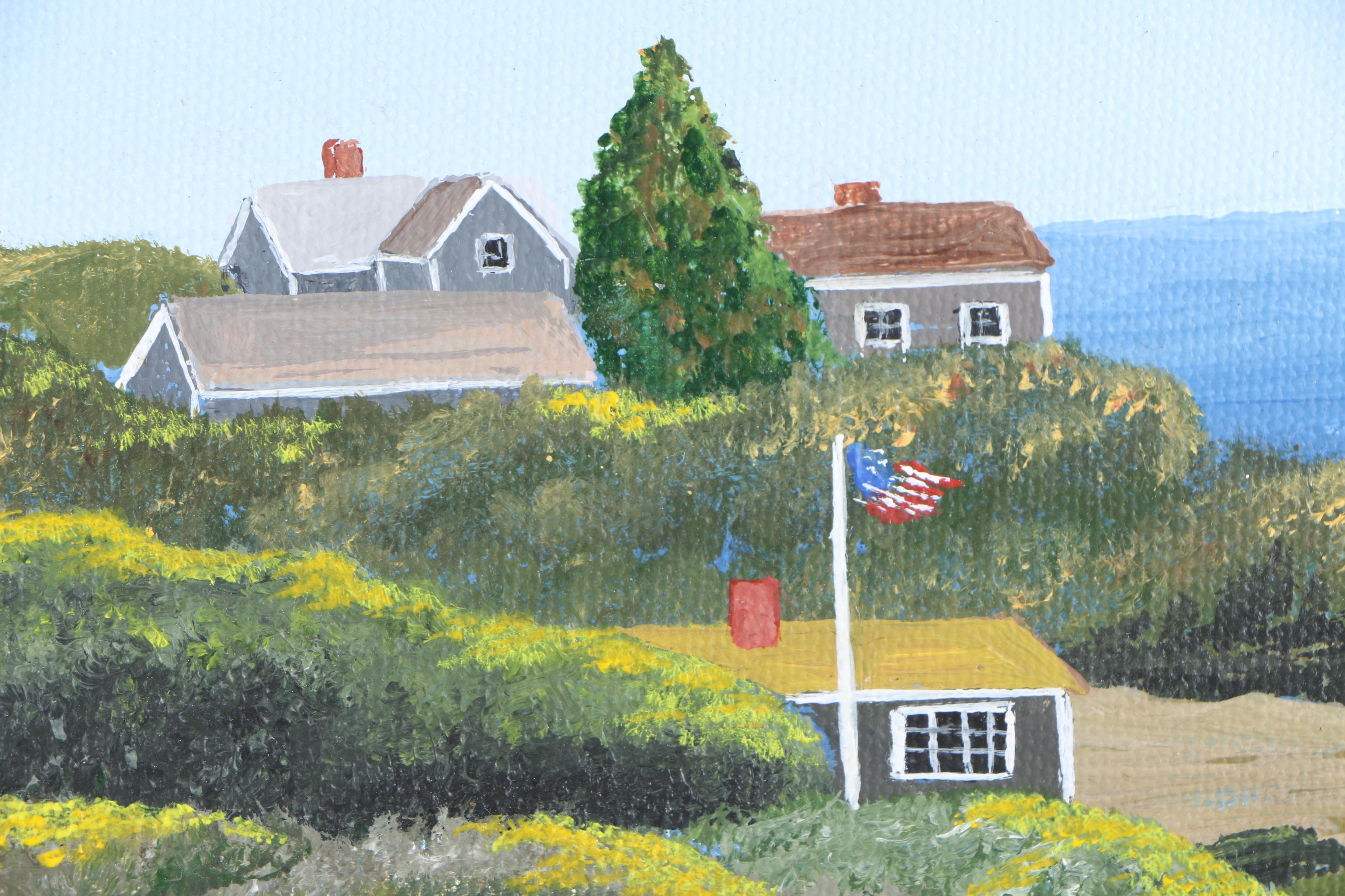 Carolyn Buckingham Acrylic Painting on Canvas "Please Walk Your Bike"