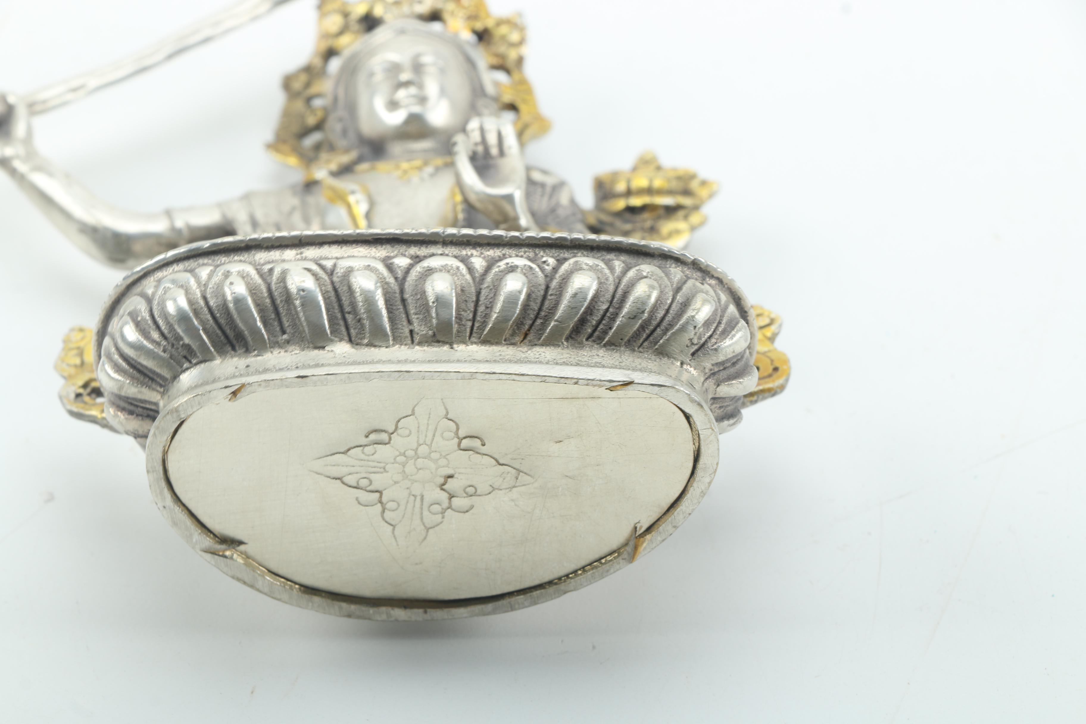 Silver and Gold Tone Manjushri Statue