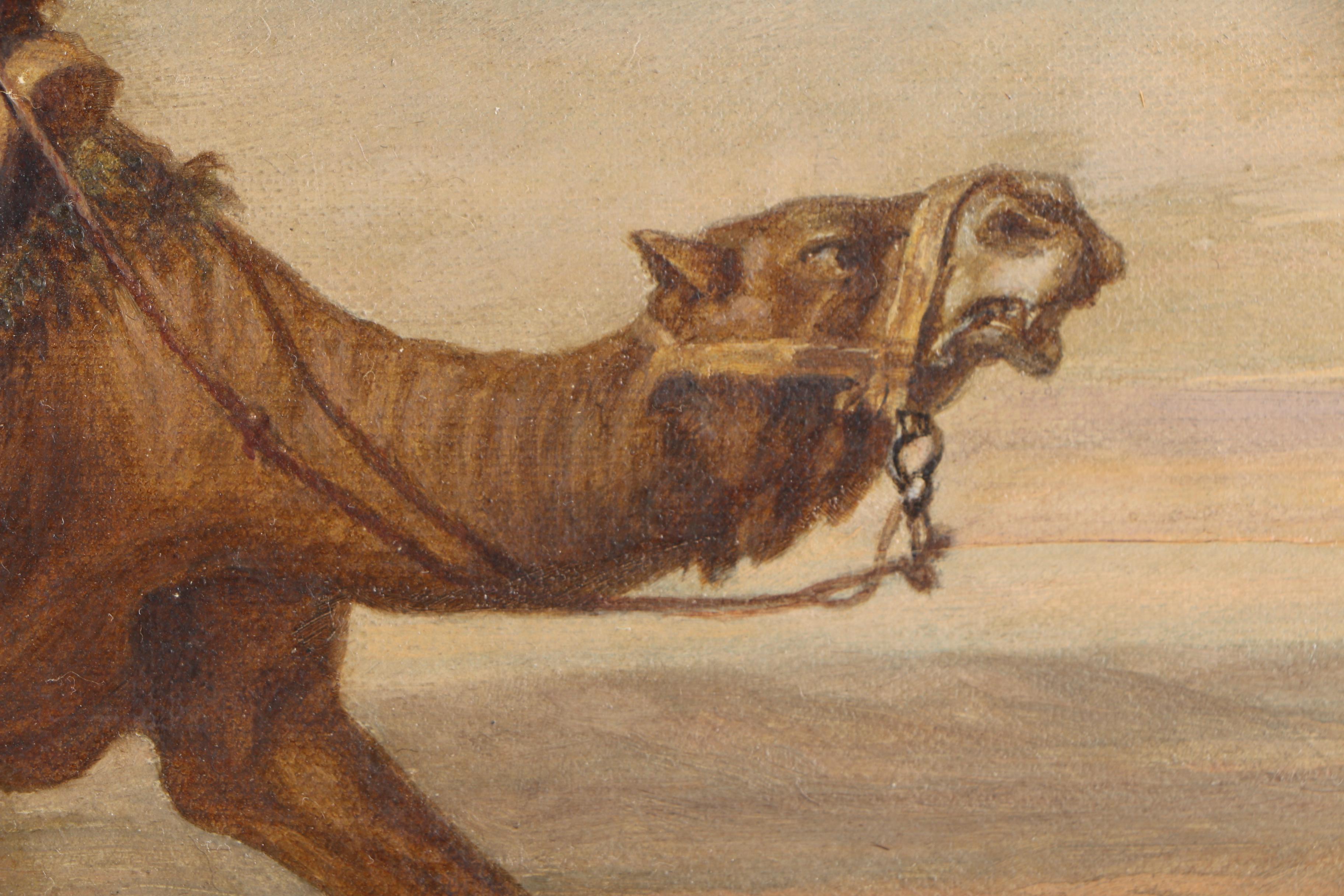 Turn-of-the-Century Orientalist Oil Painting on Canvas of Man on Camel