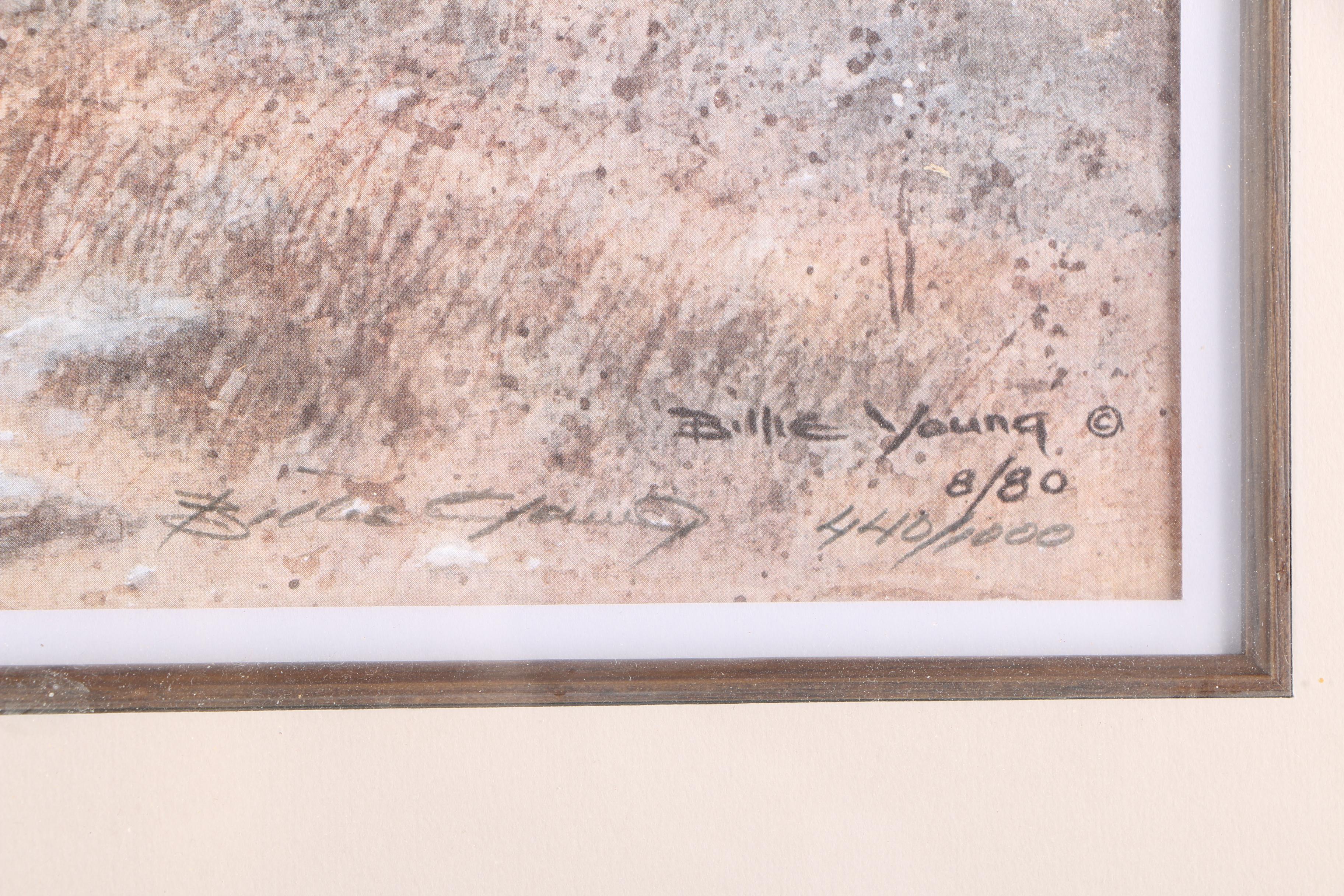 Billie Young Limited Edition Offset Lithograph of Country Home