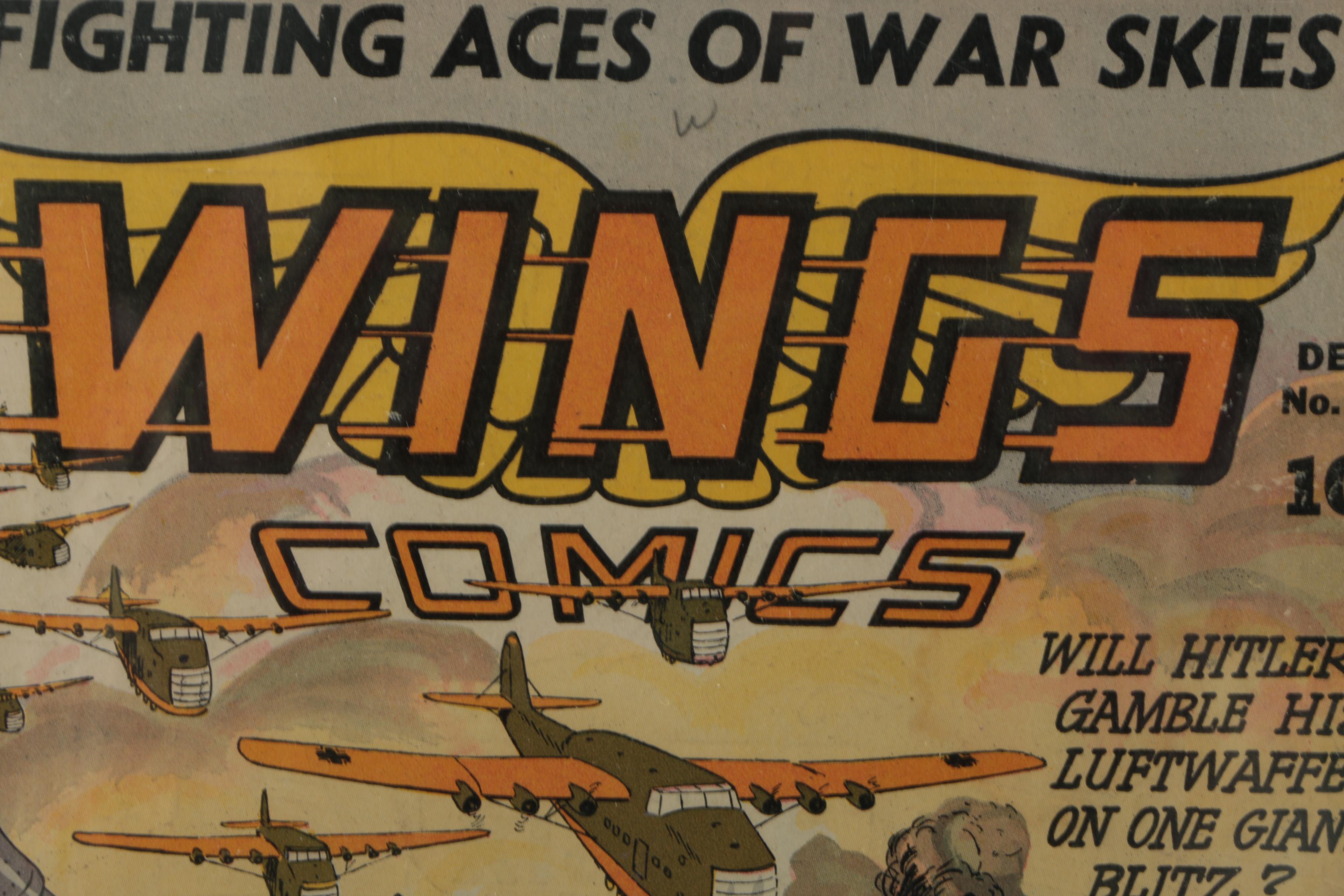1943 World War II Comic Book "Wings Comics" #40 by Fiction House