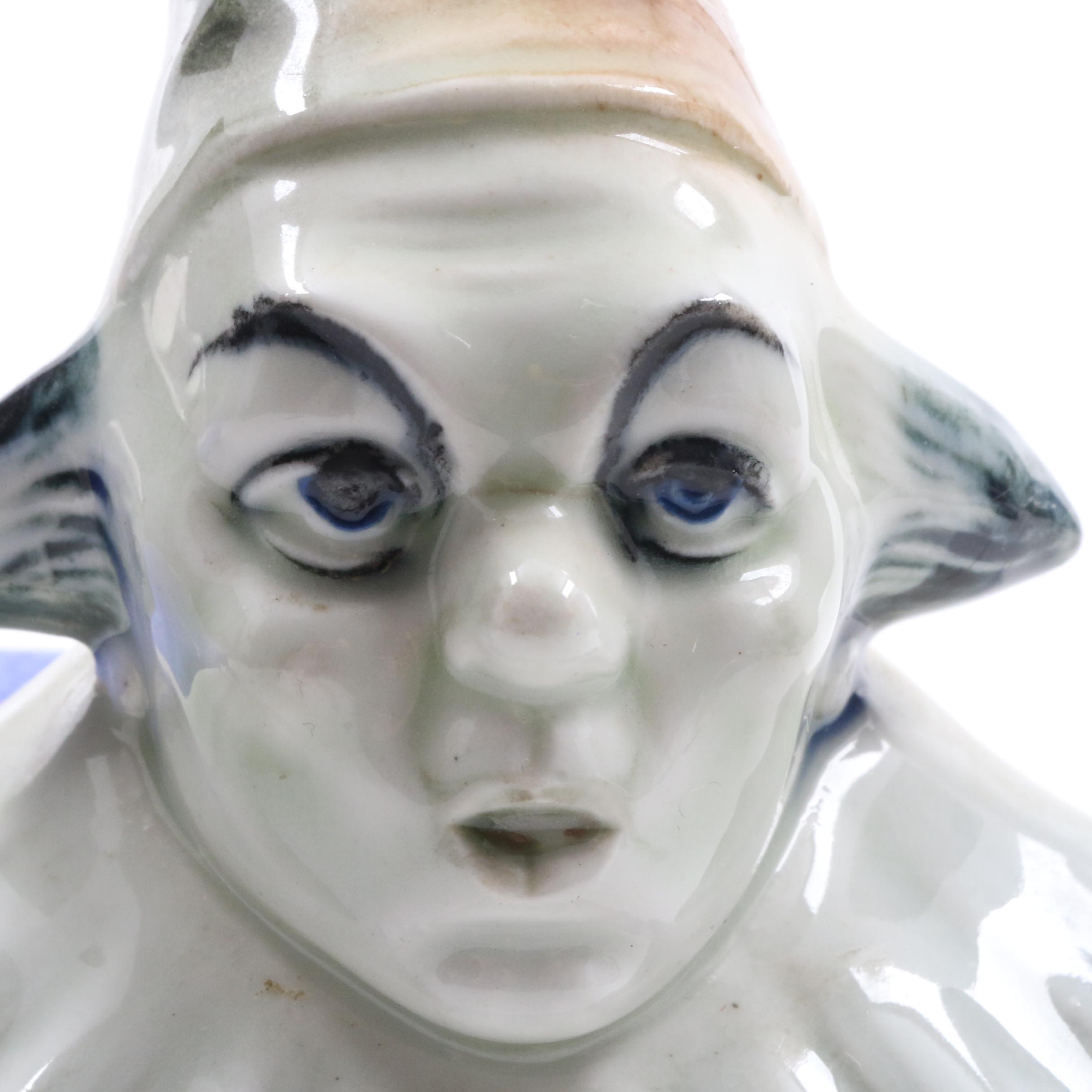 Two Vintage Hand Painted Ceramic Tobacco Jars